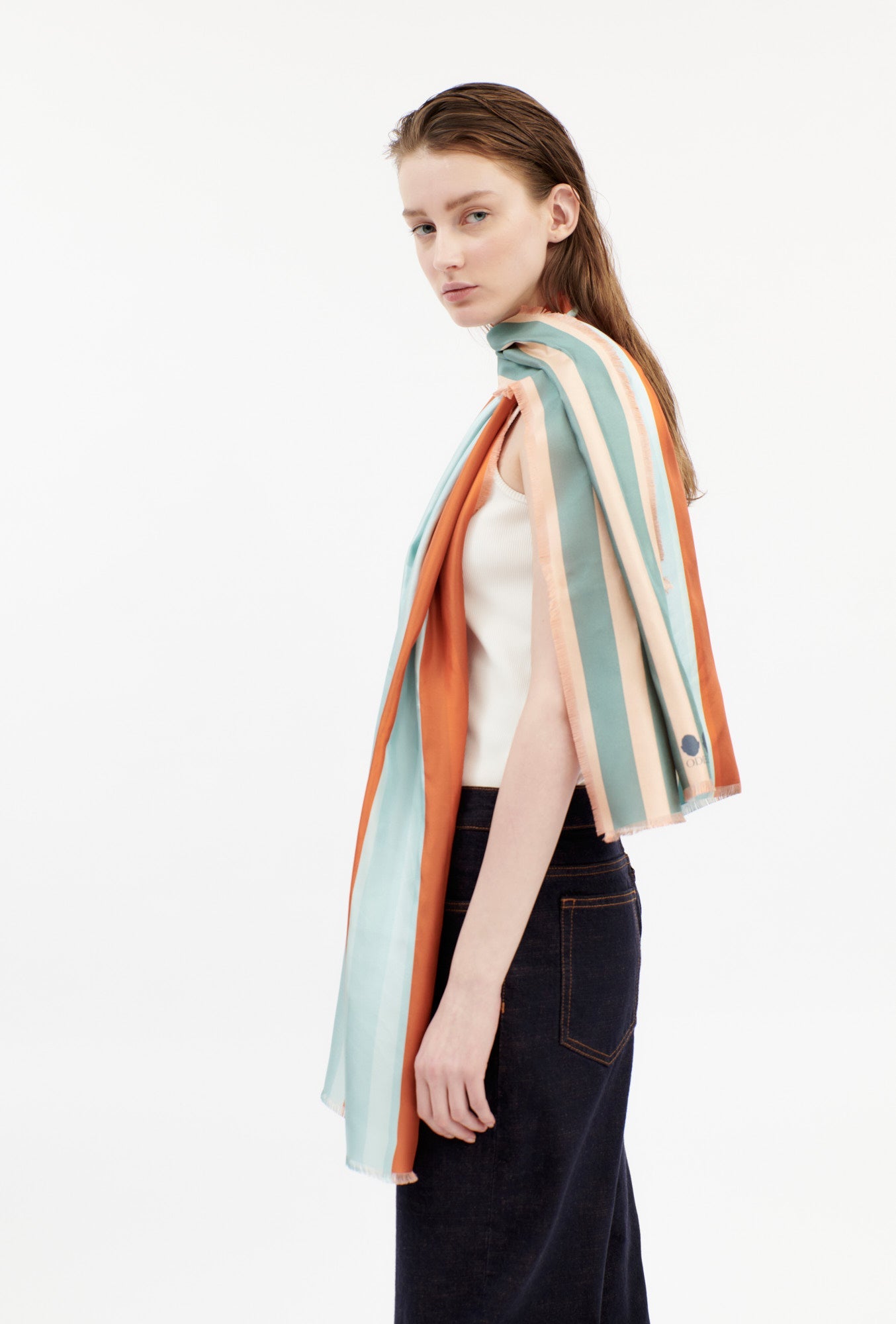 Odeeh-Stripes Schal, French Green-Schals & Tücher-Black-Deal-Outlet-by-ARCHIVIST