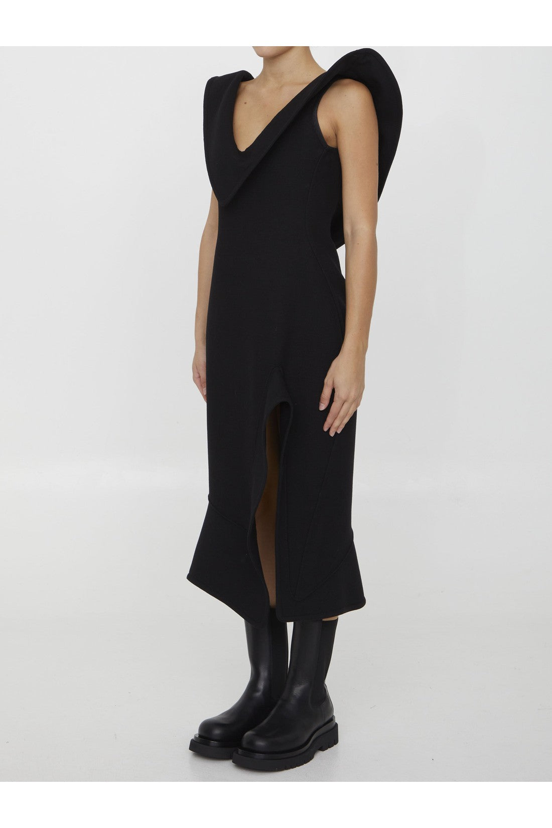 BOTTEGA VENETA-OUTLET-SALE-Structured cotton midi dress-ARCHIVIST