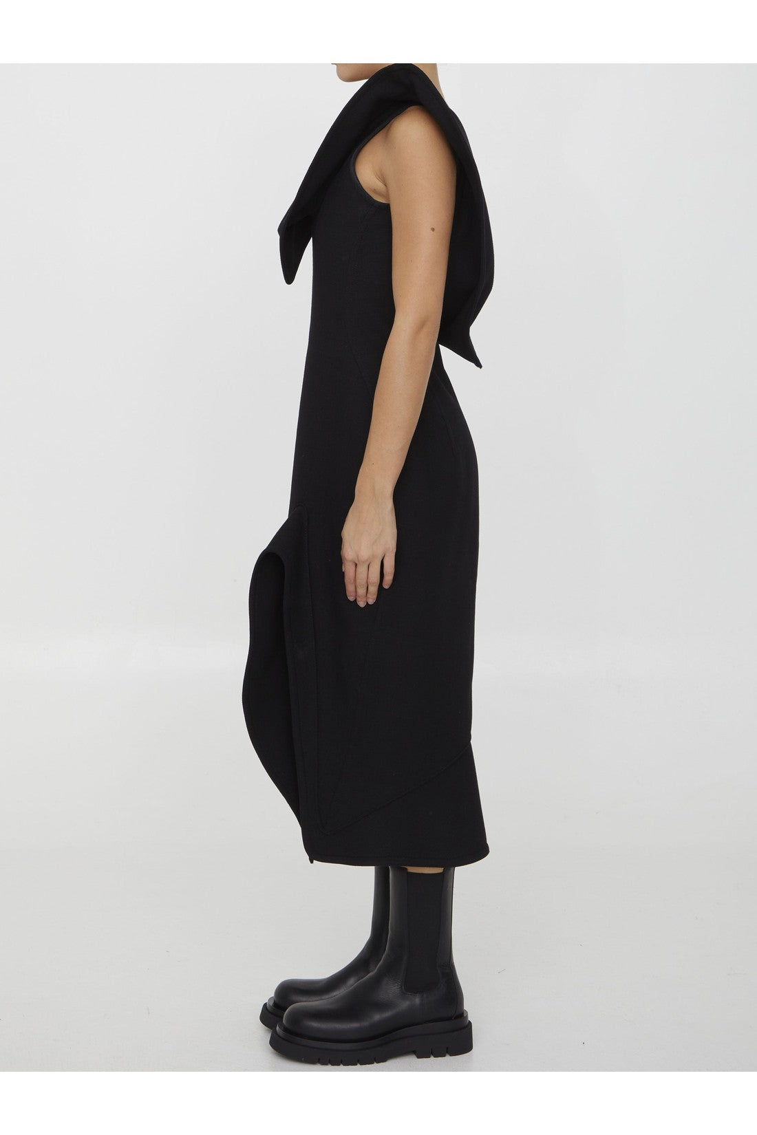 BOTTEGA VENETA-OUTLET-SALE-Structured cotton midi dress-ARCHIVIST