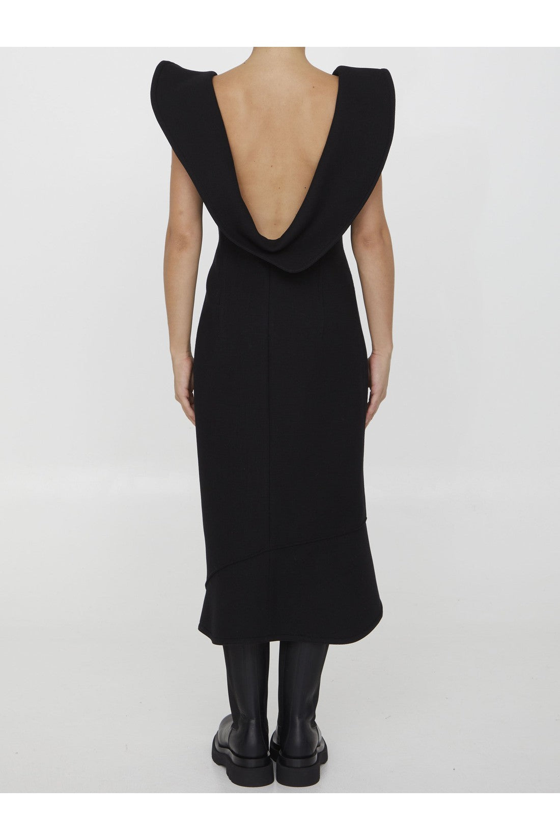 BOTTEGA VENETA-OUTLET-SALE-Structured cotton midi dress-ARCHIVIST