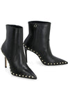Stuart leather pointy-toe ankle boots