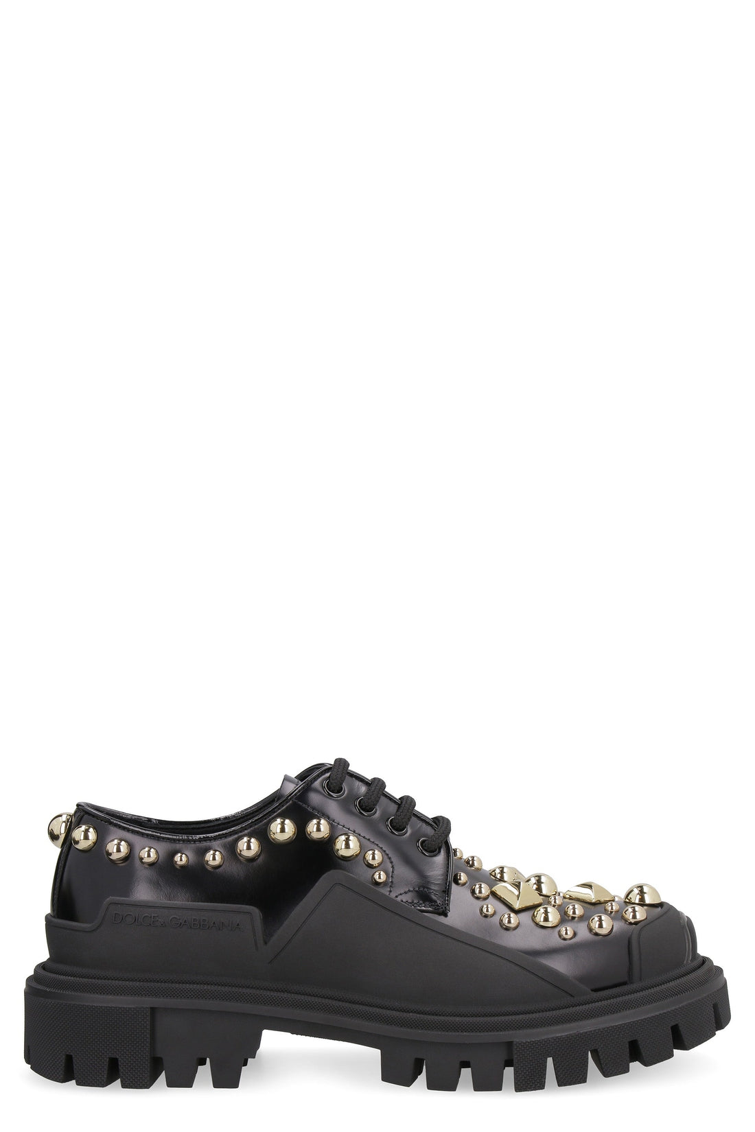 Dolce & Gabbana-OUTLET-SALE-Studded leather lace-up shoes-ARCHIVIST