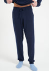 LUKE 7 Pantalon de survêtement en cachemire bleu marine