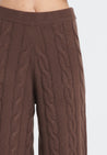 ZAYA 6 Pantalon à maille torsadée en cachemire 6 fils marron