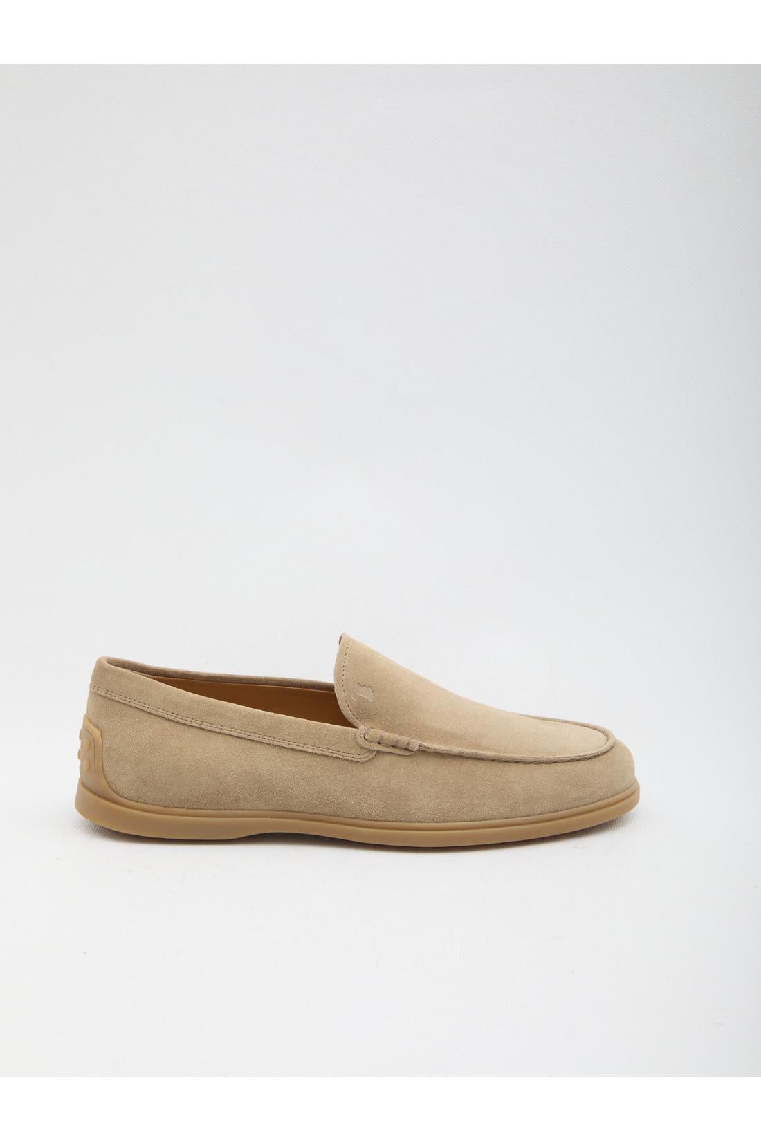 Suede Pantofola loafers-Flache Schuhe-Tod's-6-BEIGE-ARCHIVIST