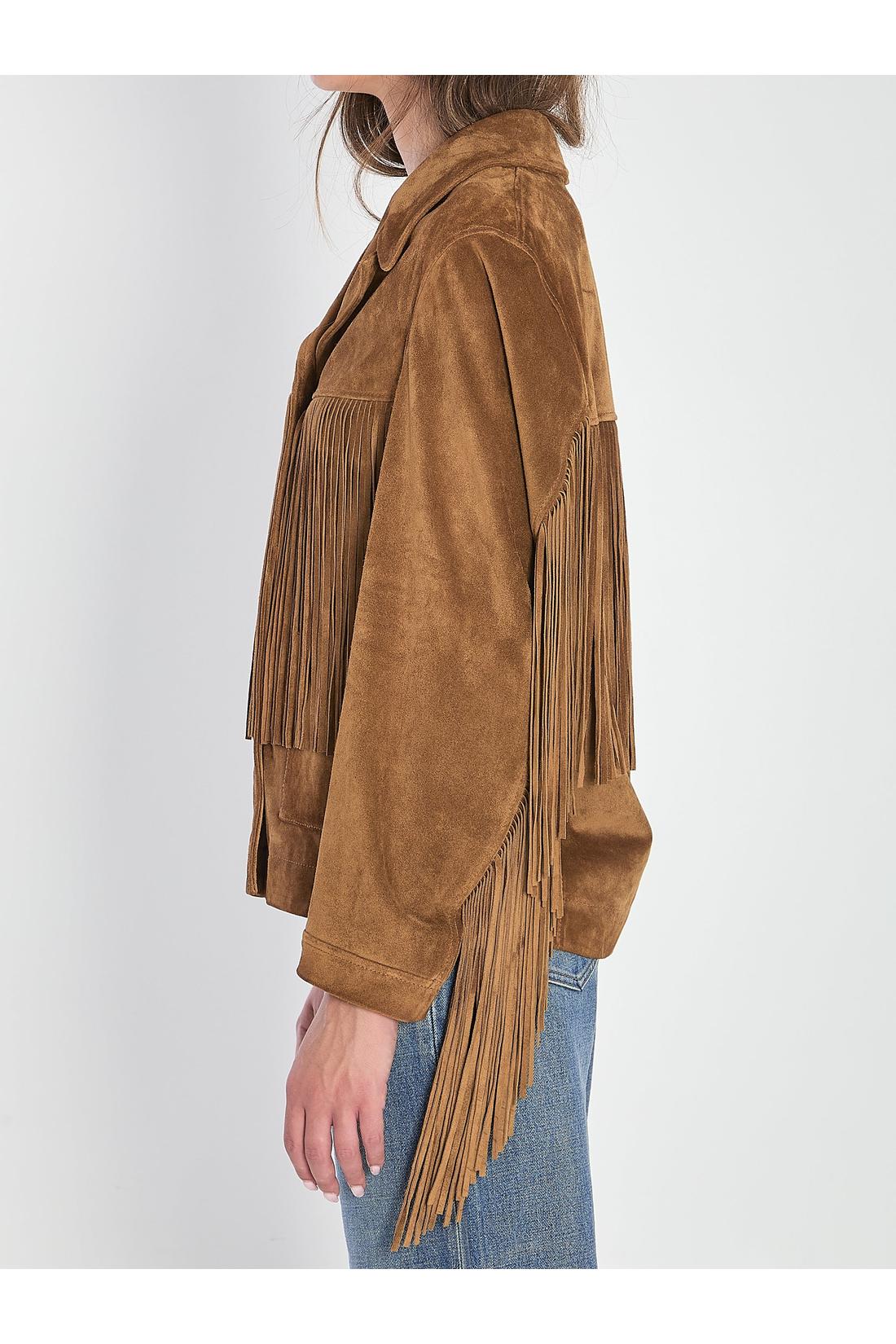 Golden Goose-OUTLET-SALE-Suede jacket with fringe-ARCHIVIST