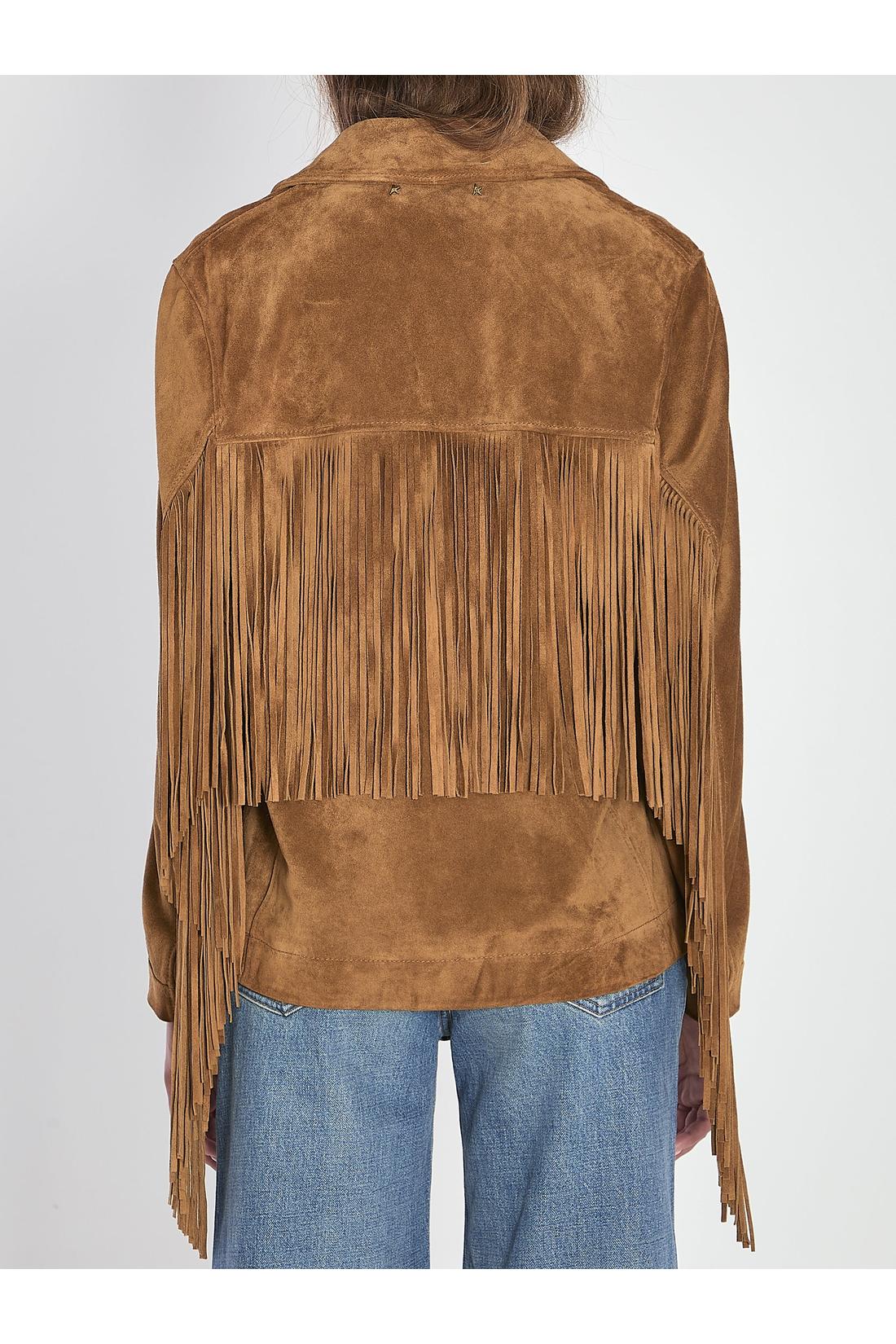 Golden Goose-OUTLET-SALE-Suede jacket with fringe-ARCHIVIST