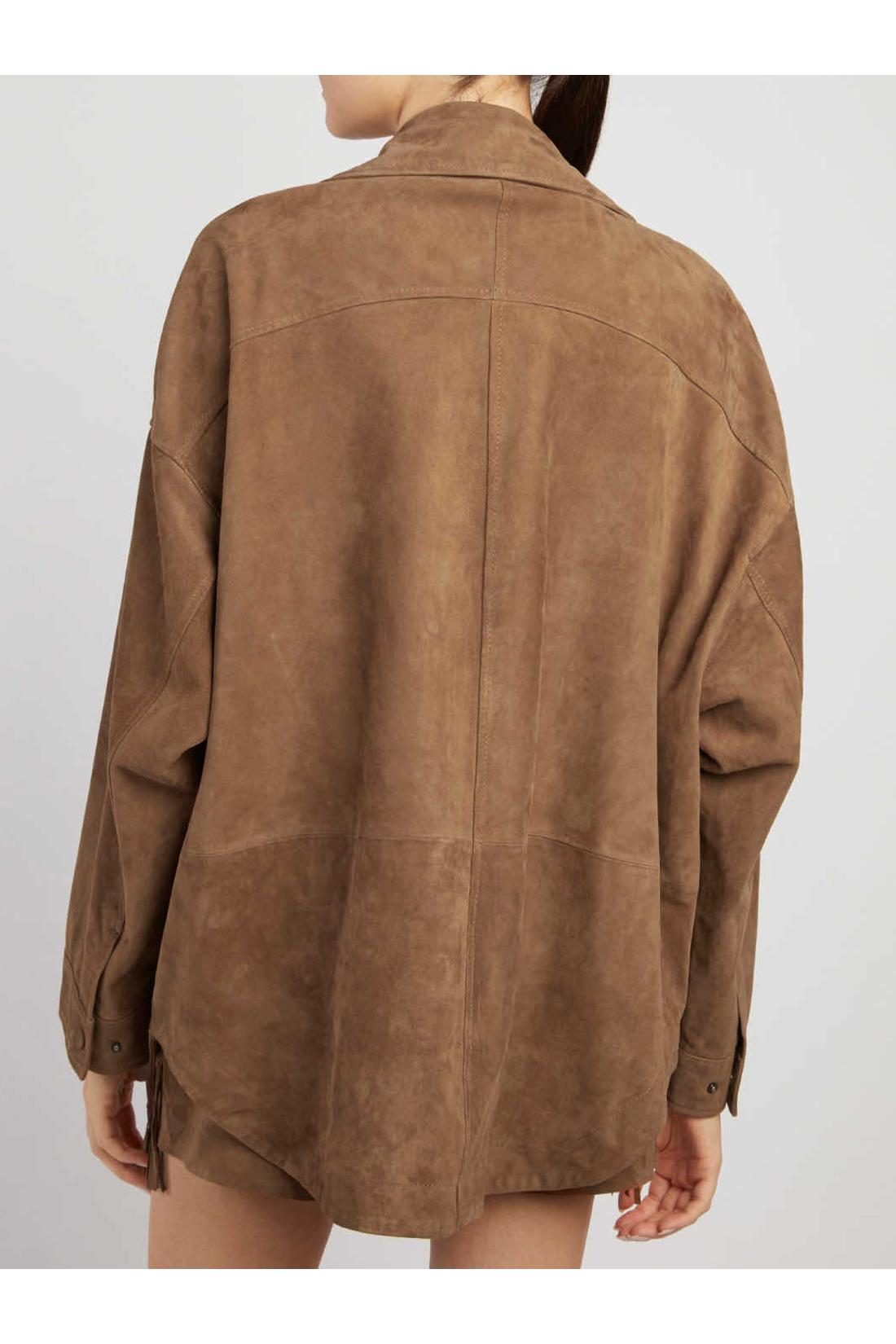 Federica Tosi-OUTLET-SALE-Suede leather overshirt-ARCHIVIST