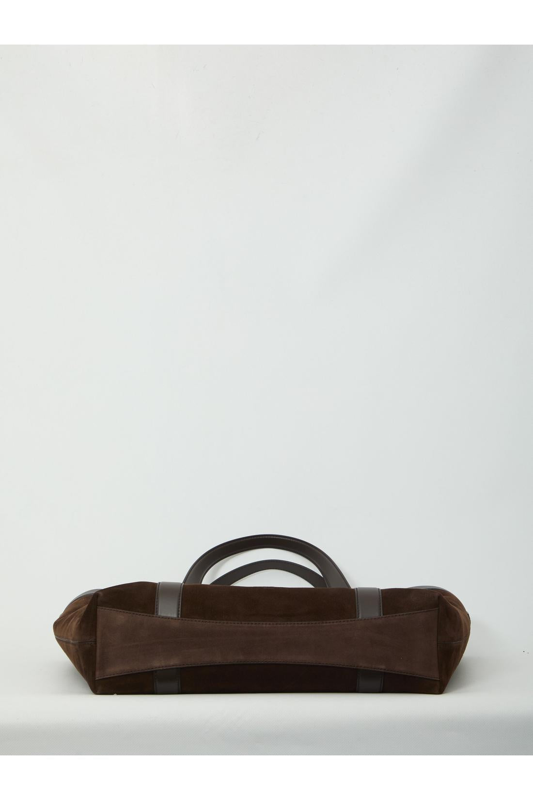 Dolce & Gabbana-OUTLET-SALE-Suede leather shopping bag-ARCHIVIST