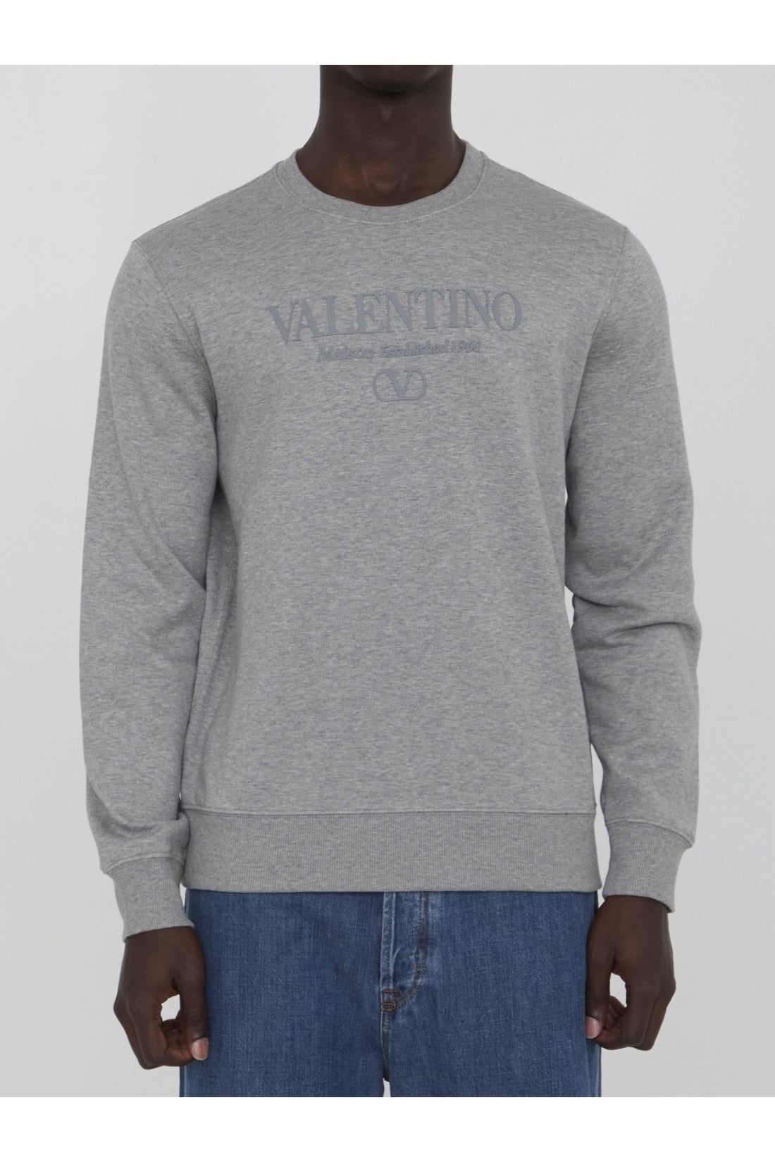 Valentino Garavani-OUTLET-SALE-Sweatshirt with Valentino print-ARCHIVIST