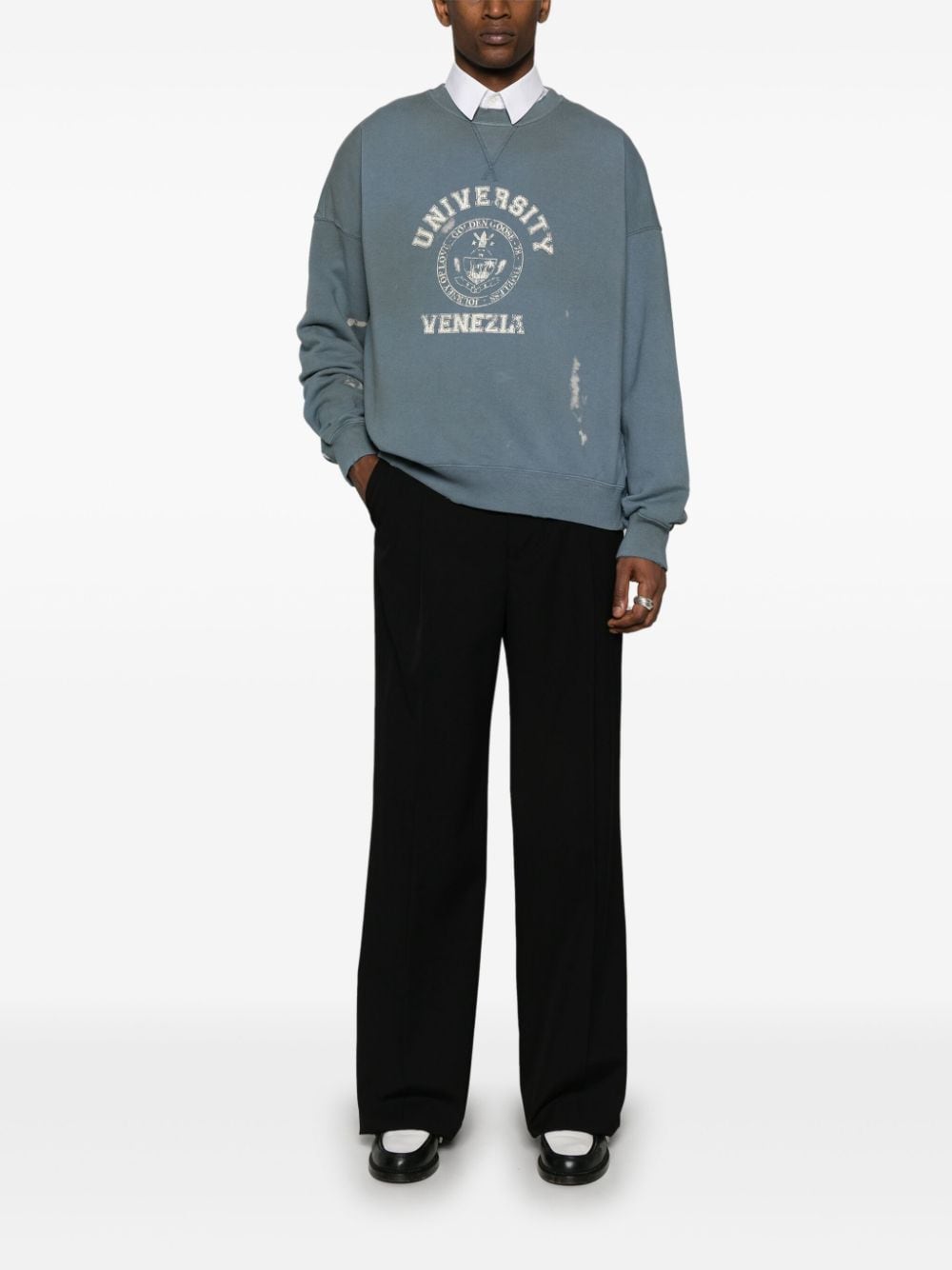 GOLDEN GOOSE-OUTLET-SALE-Sweatshirts BLAU-ARCHIVIST