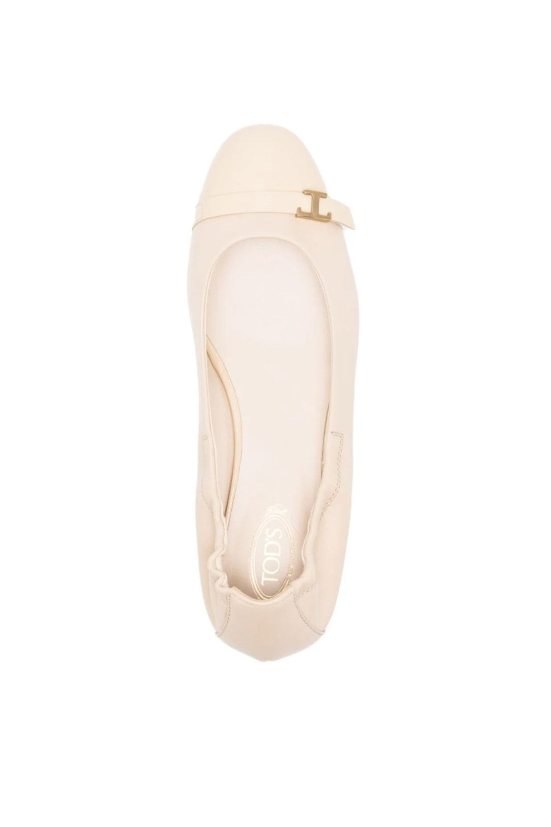 Tod's-OUTLET-SALE-T Logo Strap Leather Ballerinas-ARCHIVIST