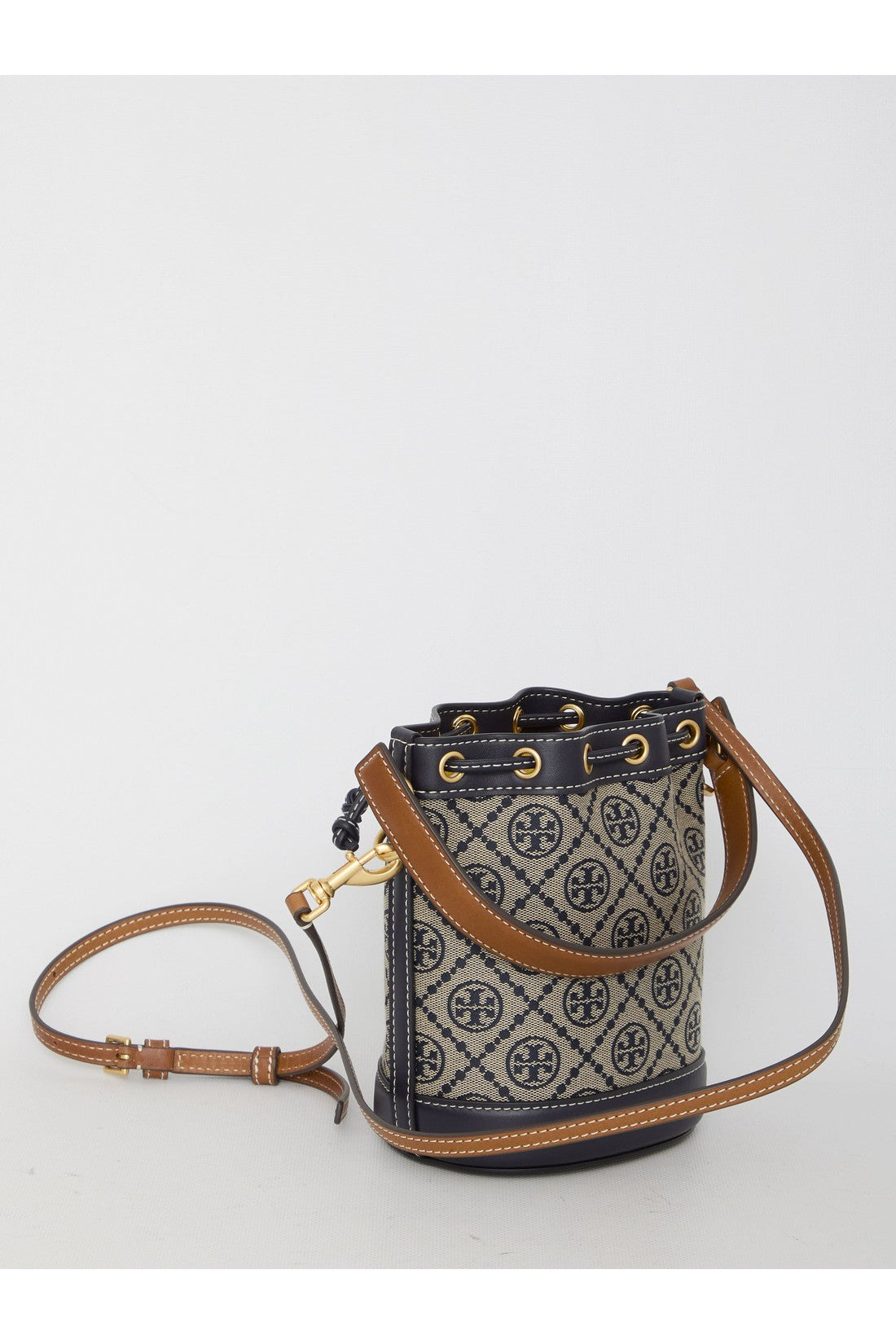 TORY BURCH-OUTLET-SALE-T Monogram Mini Bucket Bag-ARCHIVIST