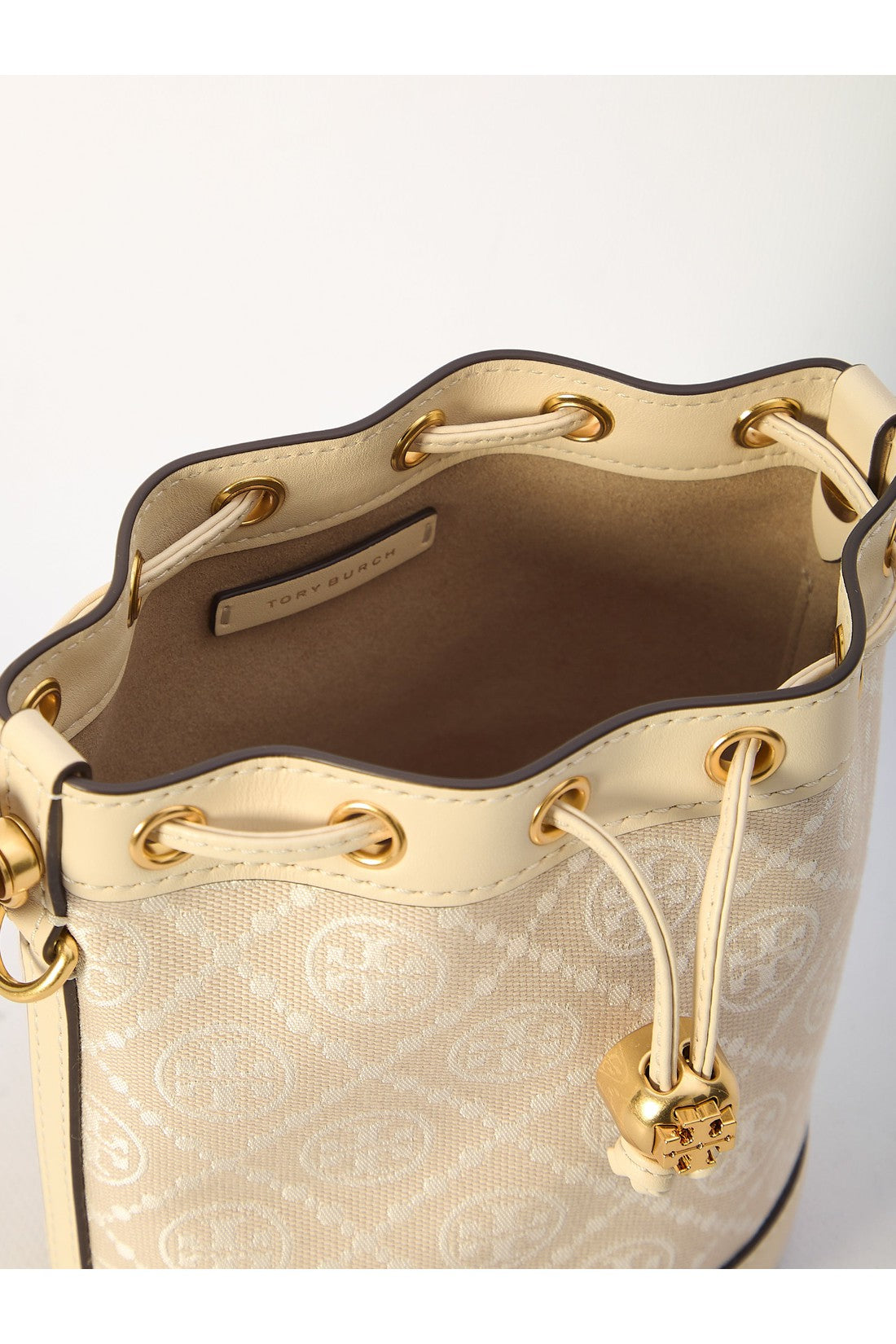 TORY BURCH-OUTLET-SALE-T Monogram Mini Bucket Bag-ARCHIVIST