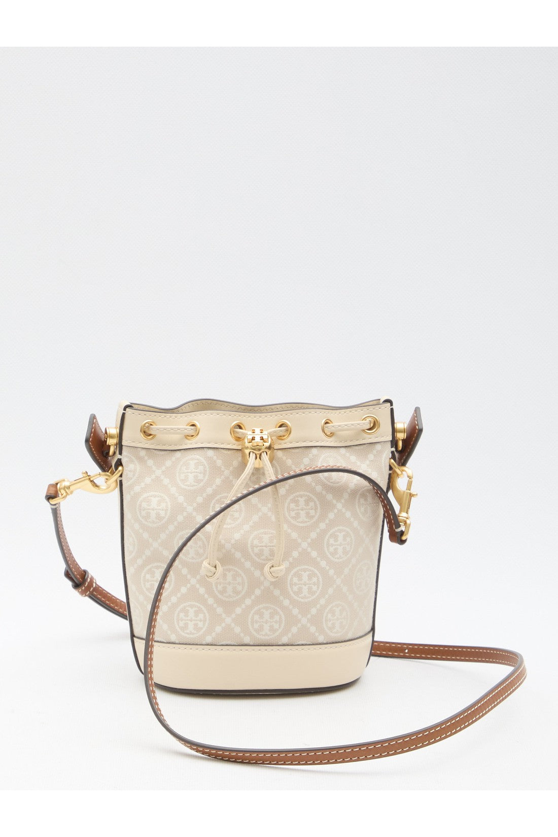 TORY BURCH-OUTLET-SALE-T Monogram Mini Bucket Bag-ARCHIVIST