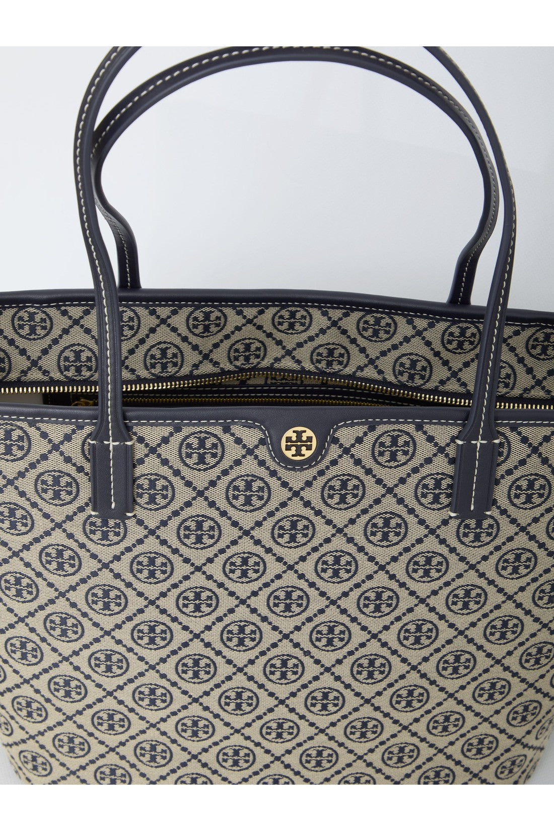 TORY BURCH-OUTLET-SALE-T Monogram Zip Tote bag-ARCHIVIST