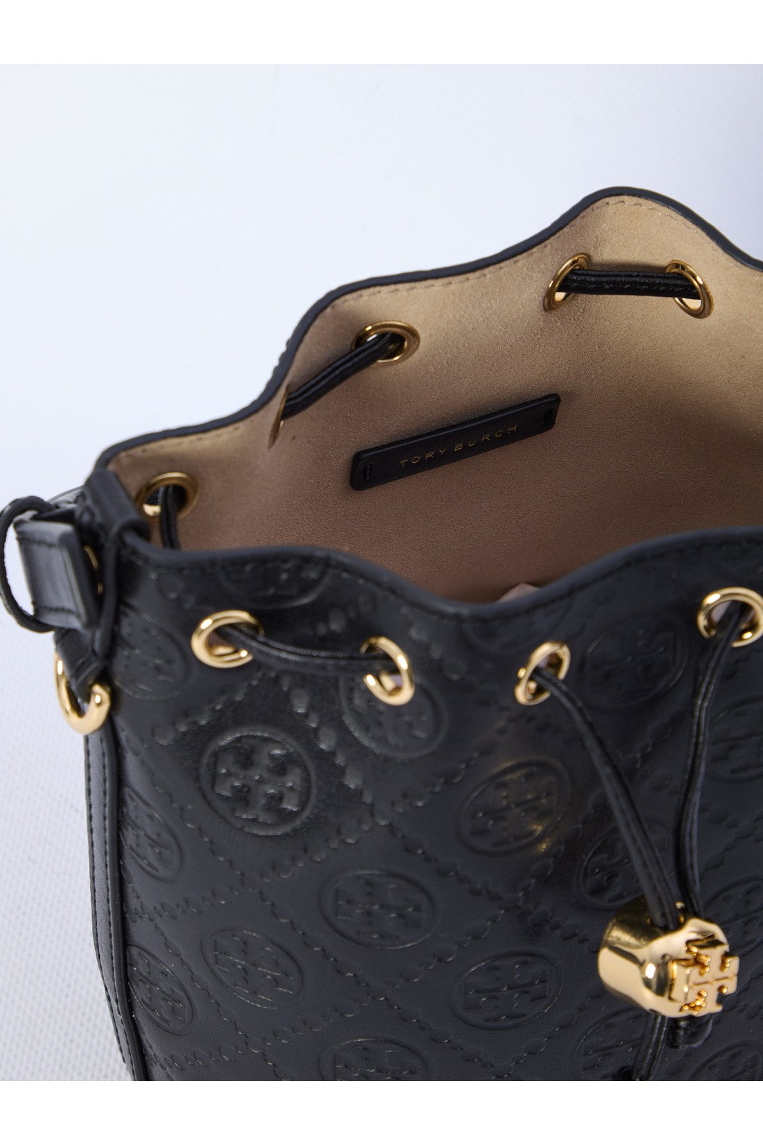 TORY BURCH-OUTLET-SALE-T Monogram mini bucket bag-ARCHIVIST