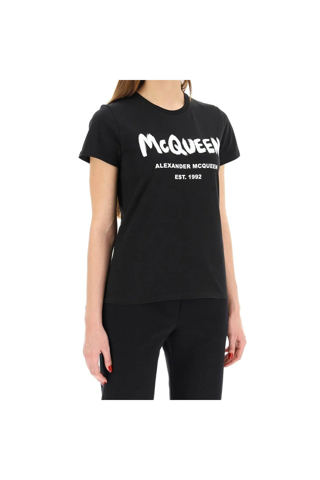 ALEXANDER MCQUEEN-OUTLET-SALE-T-Shirt Schwarz-ARCHIVIST