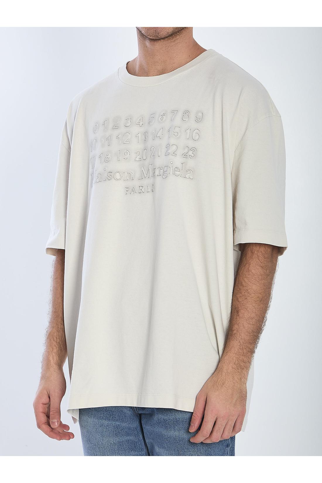 Maison Margiela-OUTLET-SALE-T-shirt with embroidered logo-ARCHIVIST
