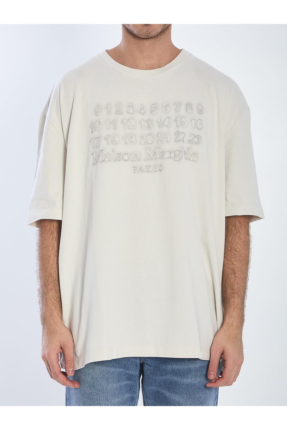 Maison Margiela-OUTLET-SALE-T-shirt with embroidered logo-ARCHIVIST