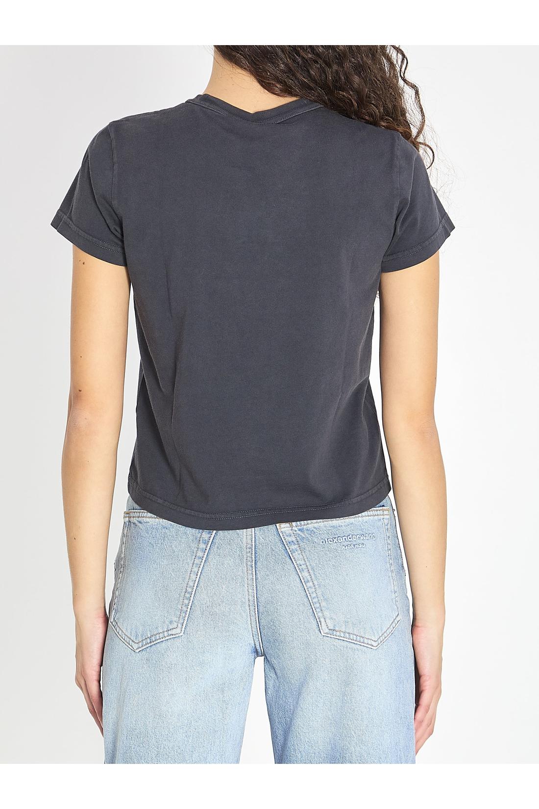 Alexander Wang-OUTLET-SALE-T-shirt with logo and rhinestones-ARCHIVIST