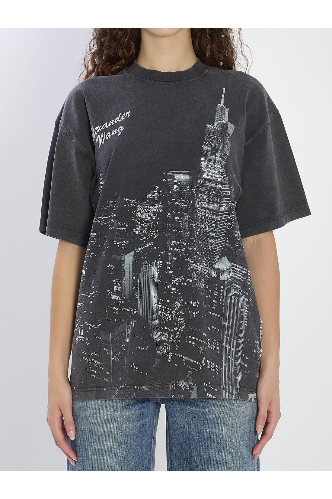 Alexander Wang-OUTLET-SALE-T-shirt with rhinestones-ARCHIVIST