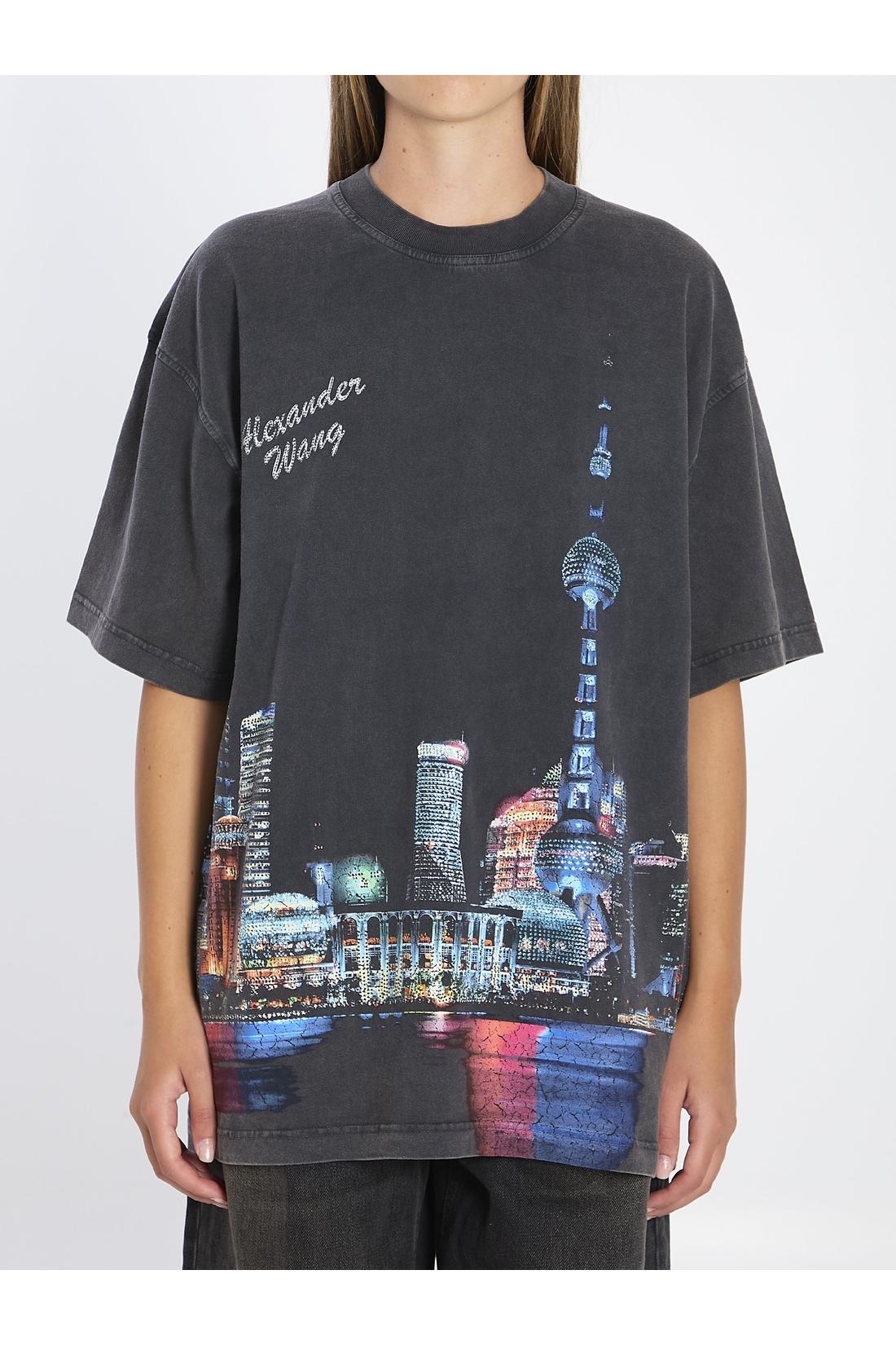 Alexander Wang-OUTLET-SALE-T-shirt with rhinestones-ARCHIVIST