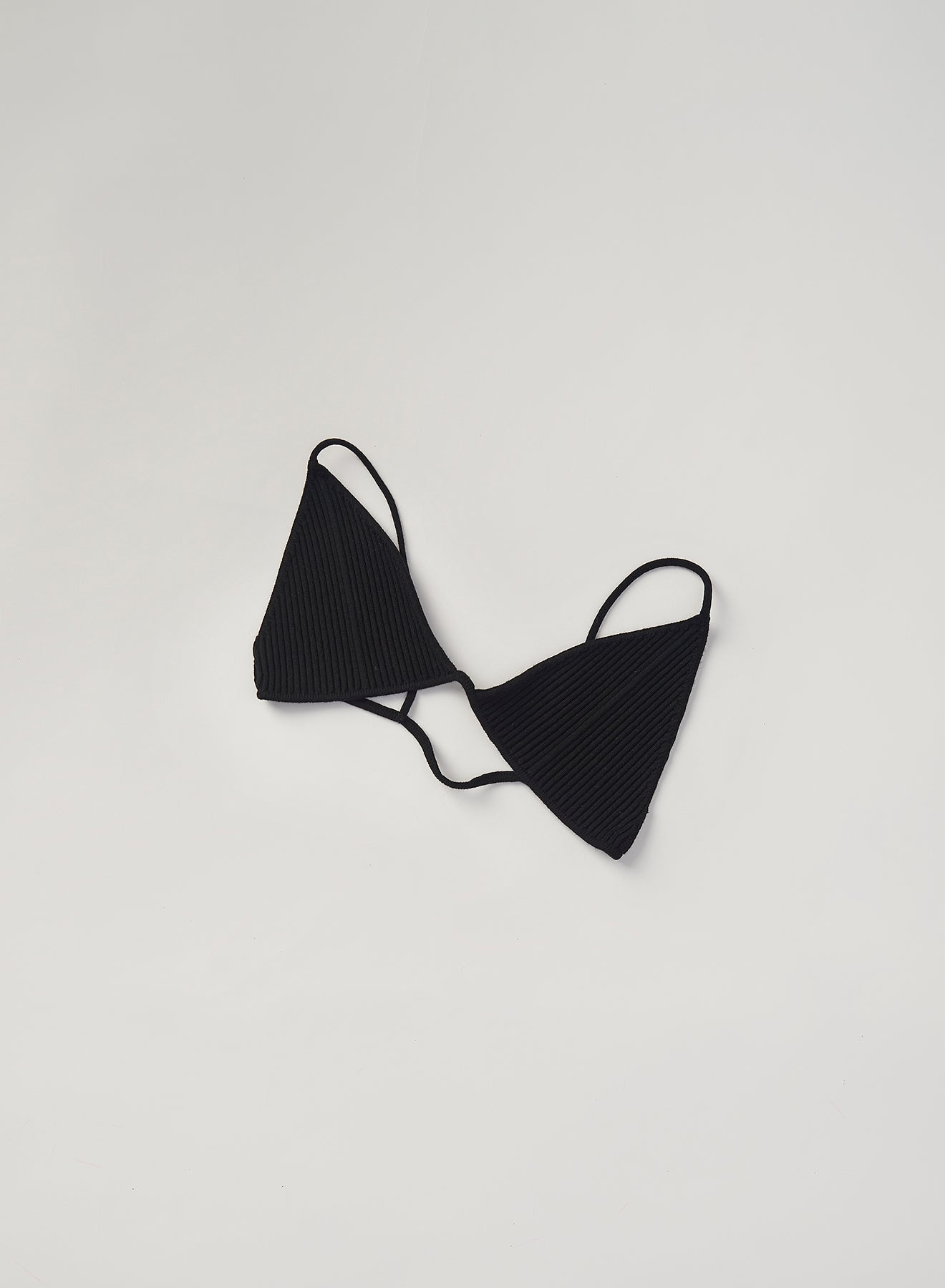 AERON COMPASS Ribbed-knit bra top – black