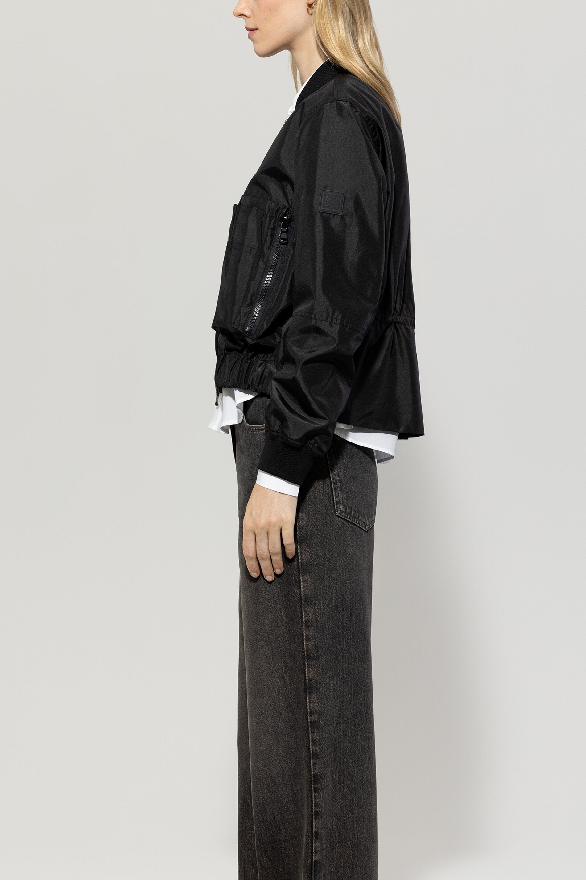 Luisa Cerano-Taft-Blouson-Jacken & Mäntel-Black-Deal-Outlet-by-ARCHIVIST
