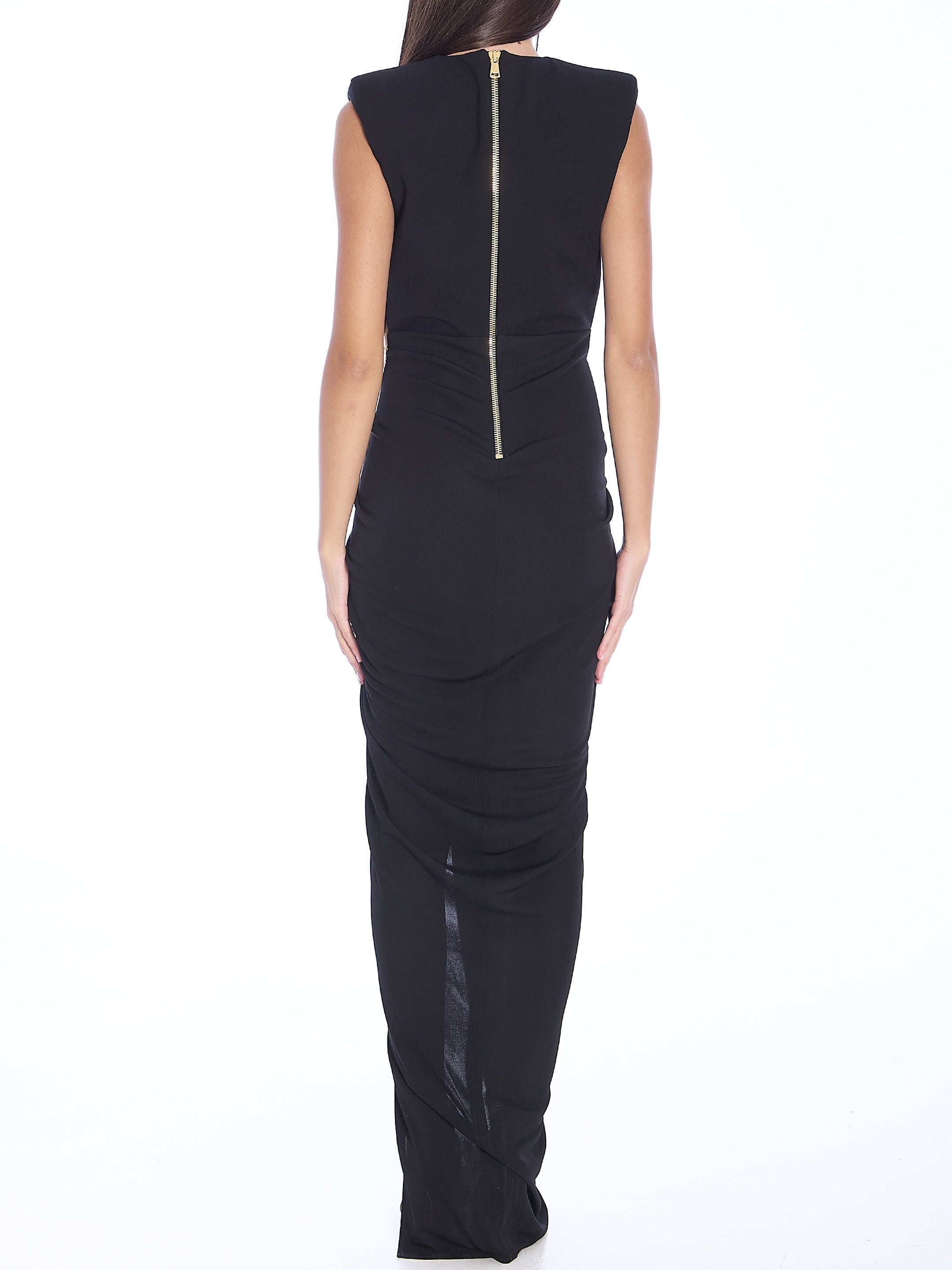 BALMAIN-OUTLET-SALE-Tailleur long dress in crêpe-ARCHIVIST