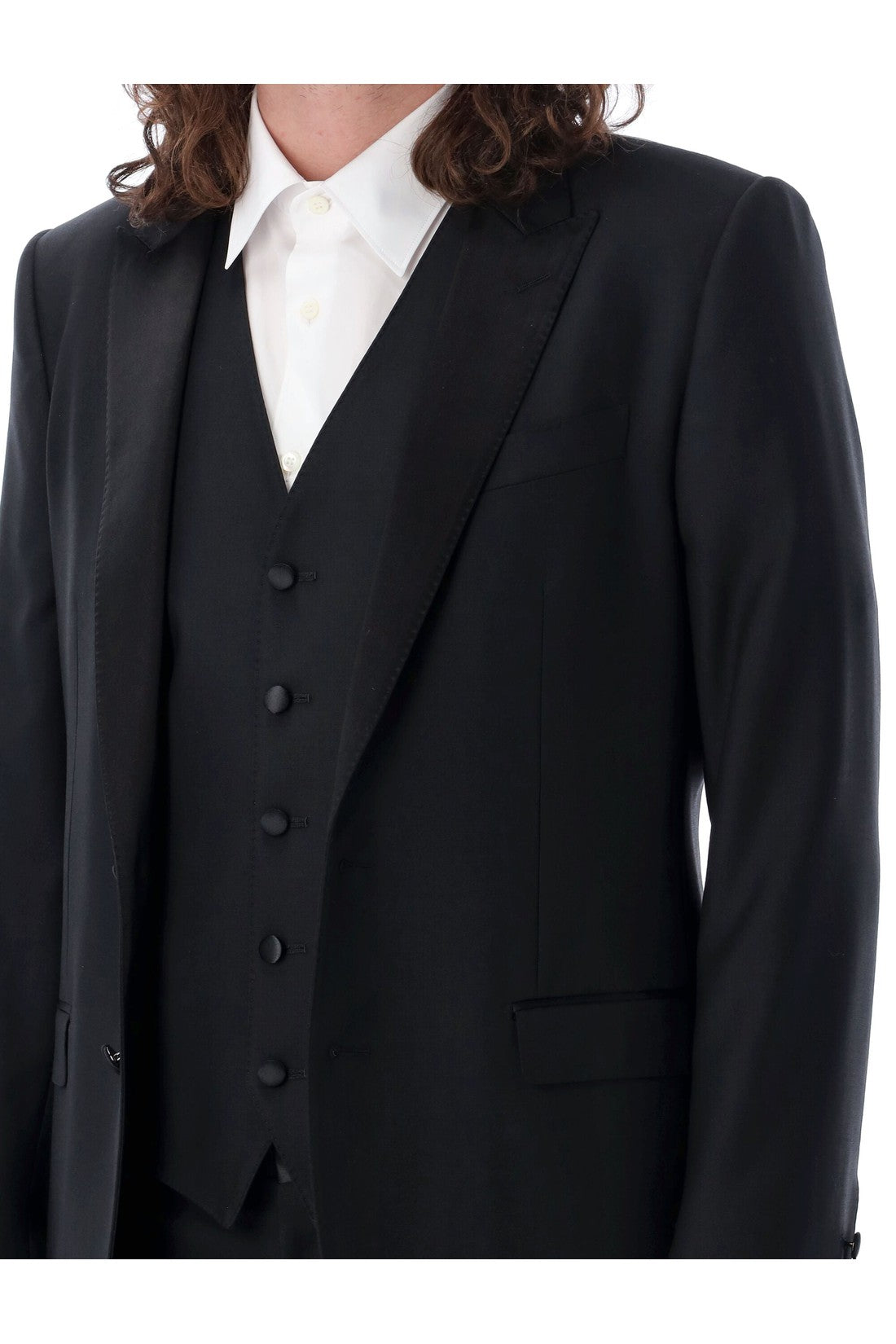 DOLCE & GABBANA-OUTLET-SALE-Tailored three-piece tuxedo suit-ARCHIVIST