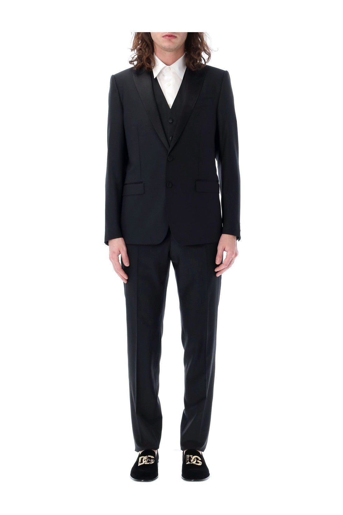 DOLCE & GABBANA-OUTLET-SALE-Tailored three-piece tuxedo suit-ARCHIVIST