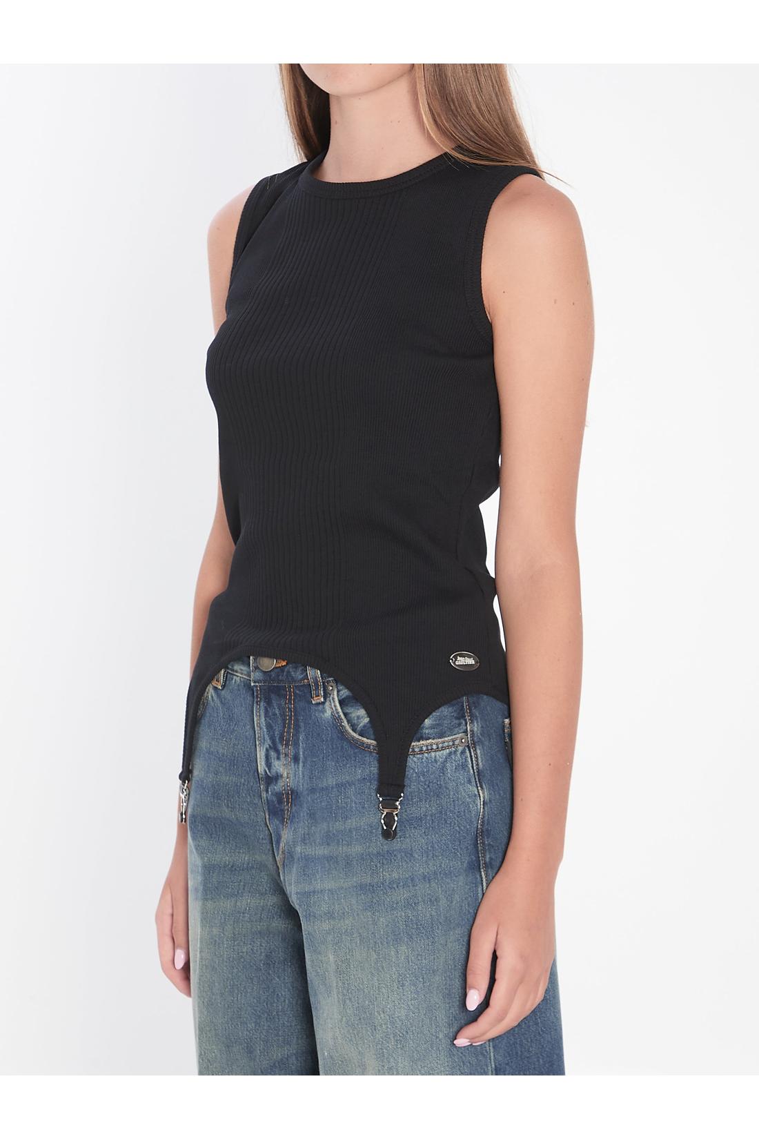 Jean Paul Gaultier-OUTLET-SALE-Tank top with lingerie garter-ARCHIVIST
