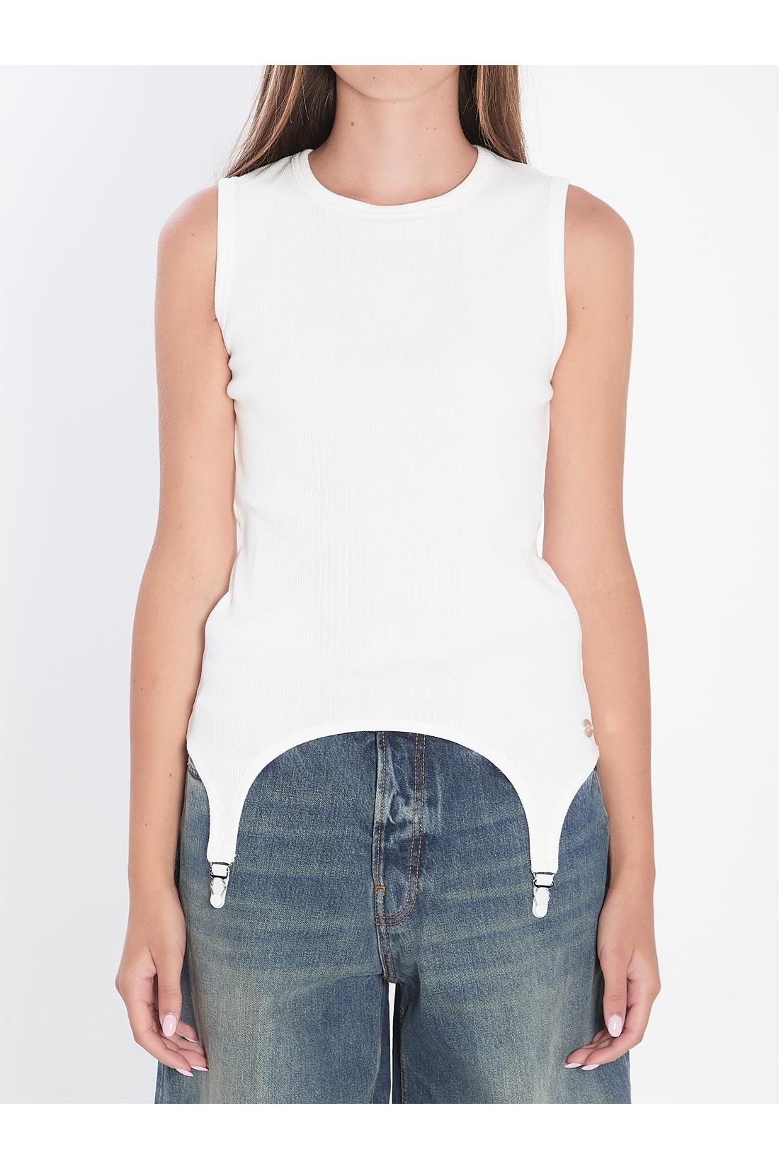 Jean Paul Gaultier-OUTLET-SALE-Tank top with lingerie garter-ARCHIVIST
