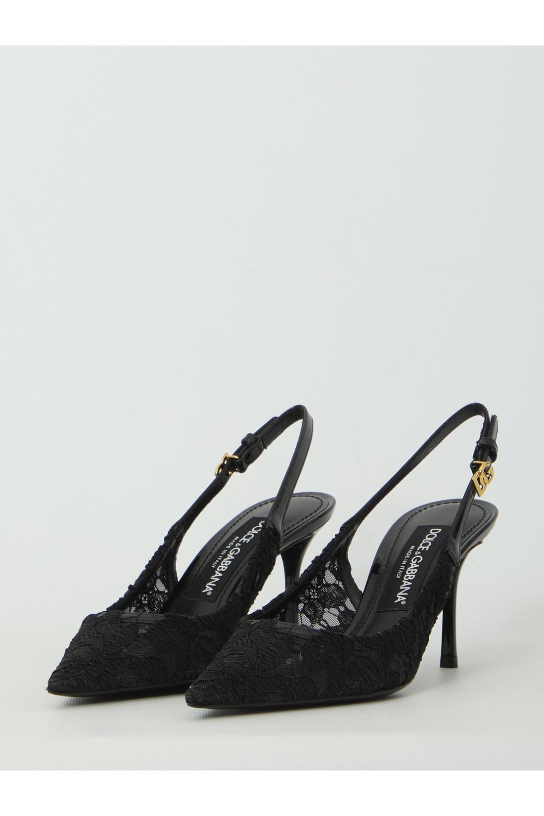 Dolce & Gabbana-OUTLET-SALE-Taormina lace slingback pumps-ARCHIVIST