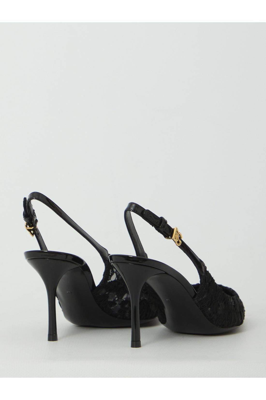 Dolce & Gabbana-OUTLET-SALE-Taormina lace slingback pumps-ARCHIVIST