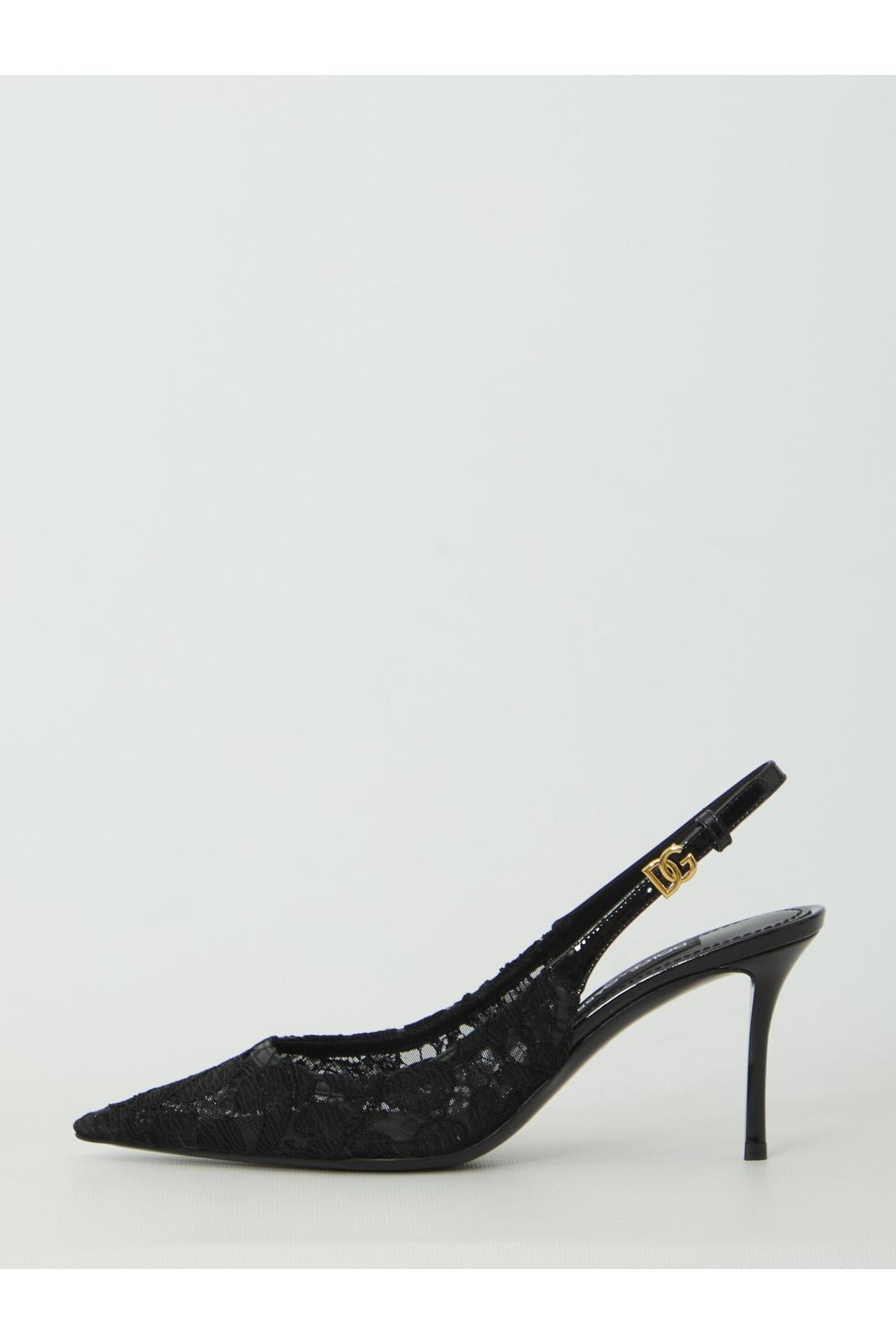 Dolce & Gabbana-OUTLET-SALE-Taormina lace slingback pumps-ARCHIVIST