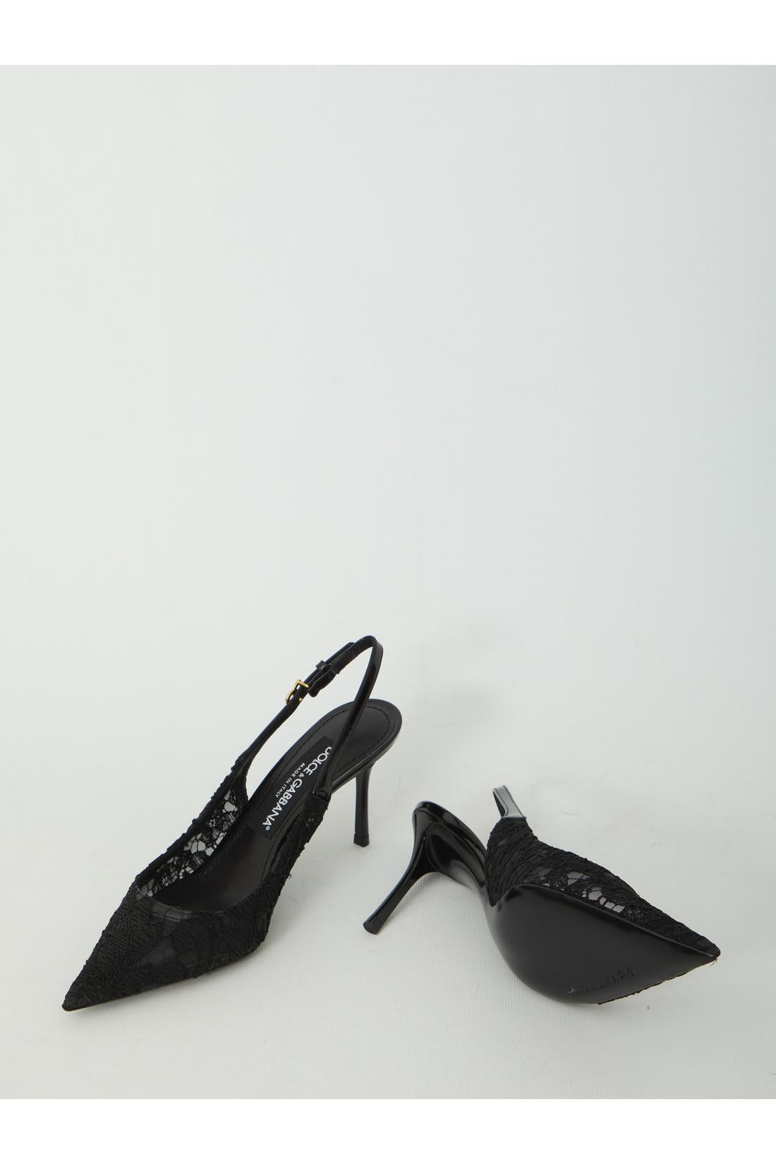 Dolce & Gabbana-OUTLET-SALE-Taormina lace slingback pumps-ARCHIVIST