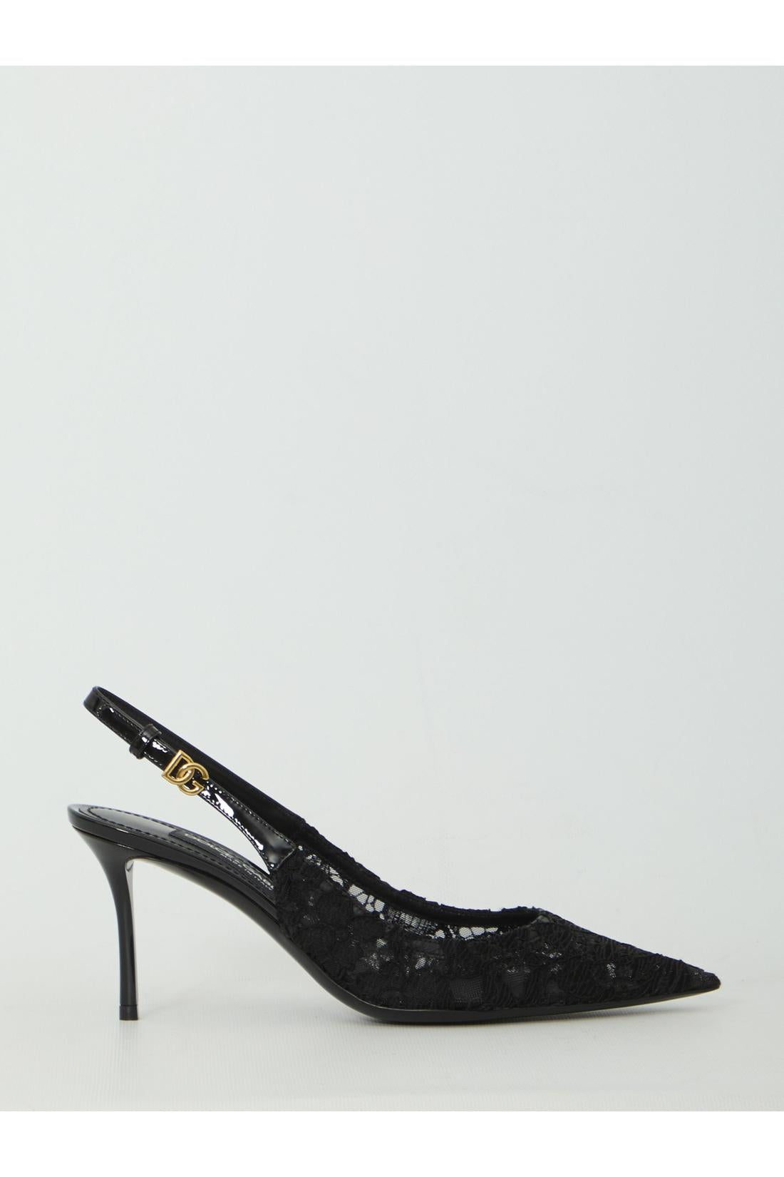 Dolce & Gabbana-OUTLET-SALE-Taormina lace slingback pumps-ARCHIVIST