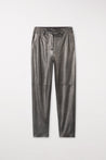 LUISA CERANO-OUTLET-SALE-Tapered-Pants in Leder-Optik-Hosen-34-bluish grey-by-ARCHIVIST