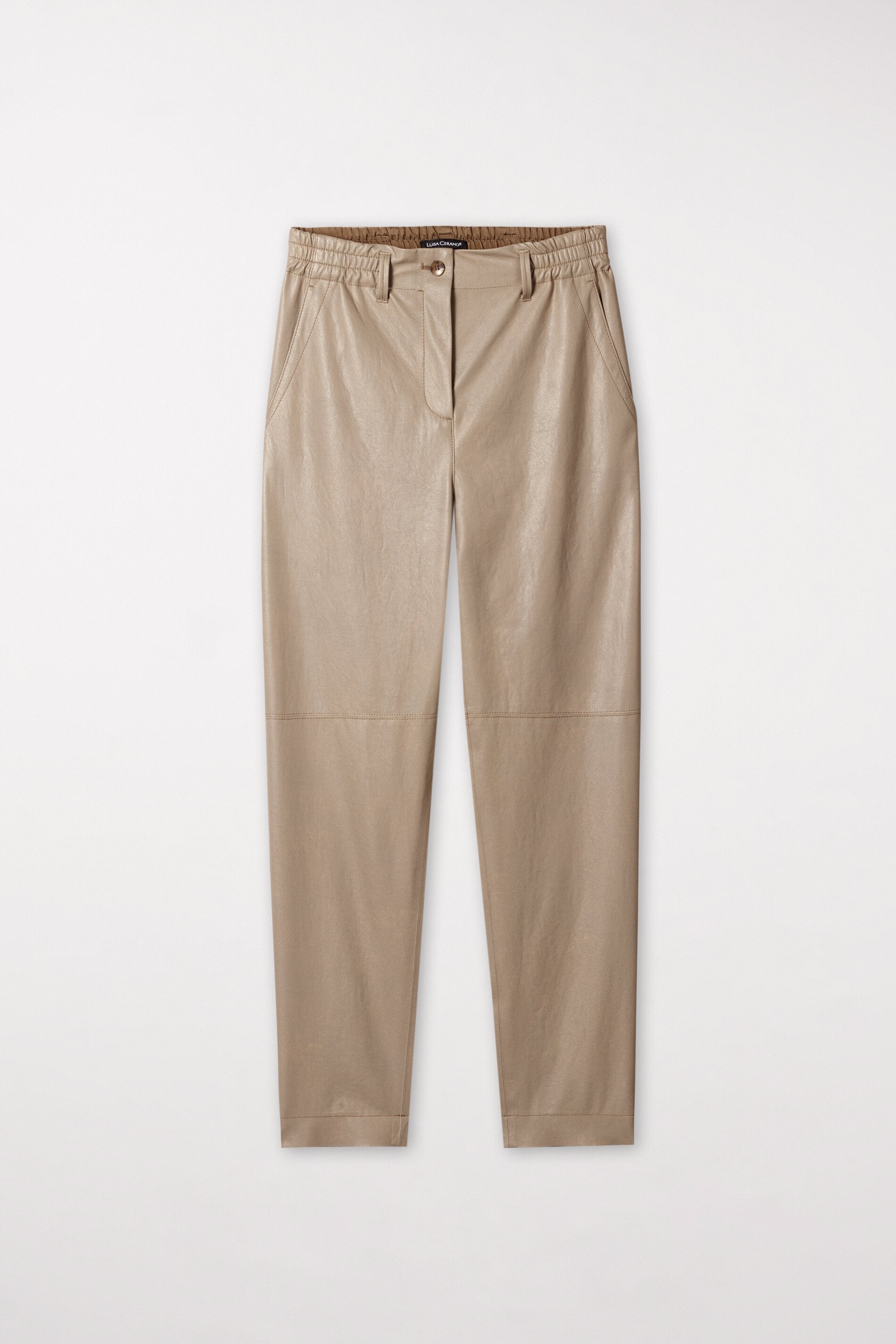 LUISA CERANO-OUTLET-SALE-Tapered-Pants in Leder-Optik-Hosen-by-ARCHIVIST