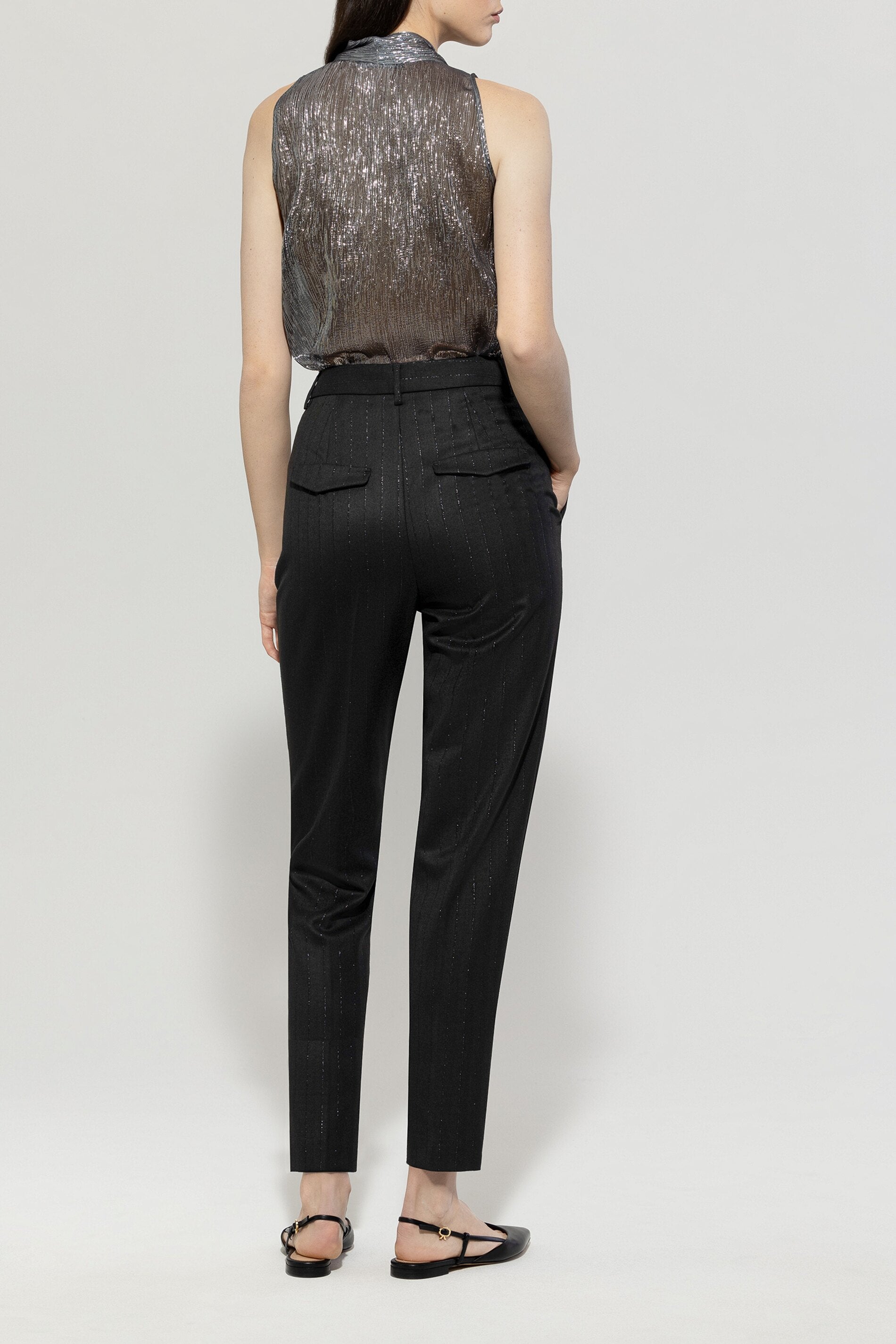 Luisa Cerano-Tapered mit Nadelstreifen-Hosen-Black-Deal-Outlet-by-ARCHIVIST