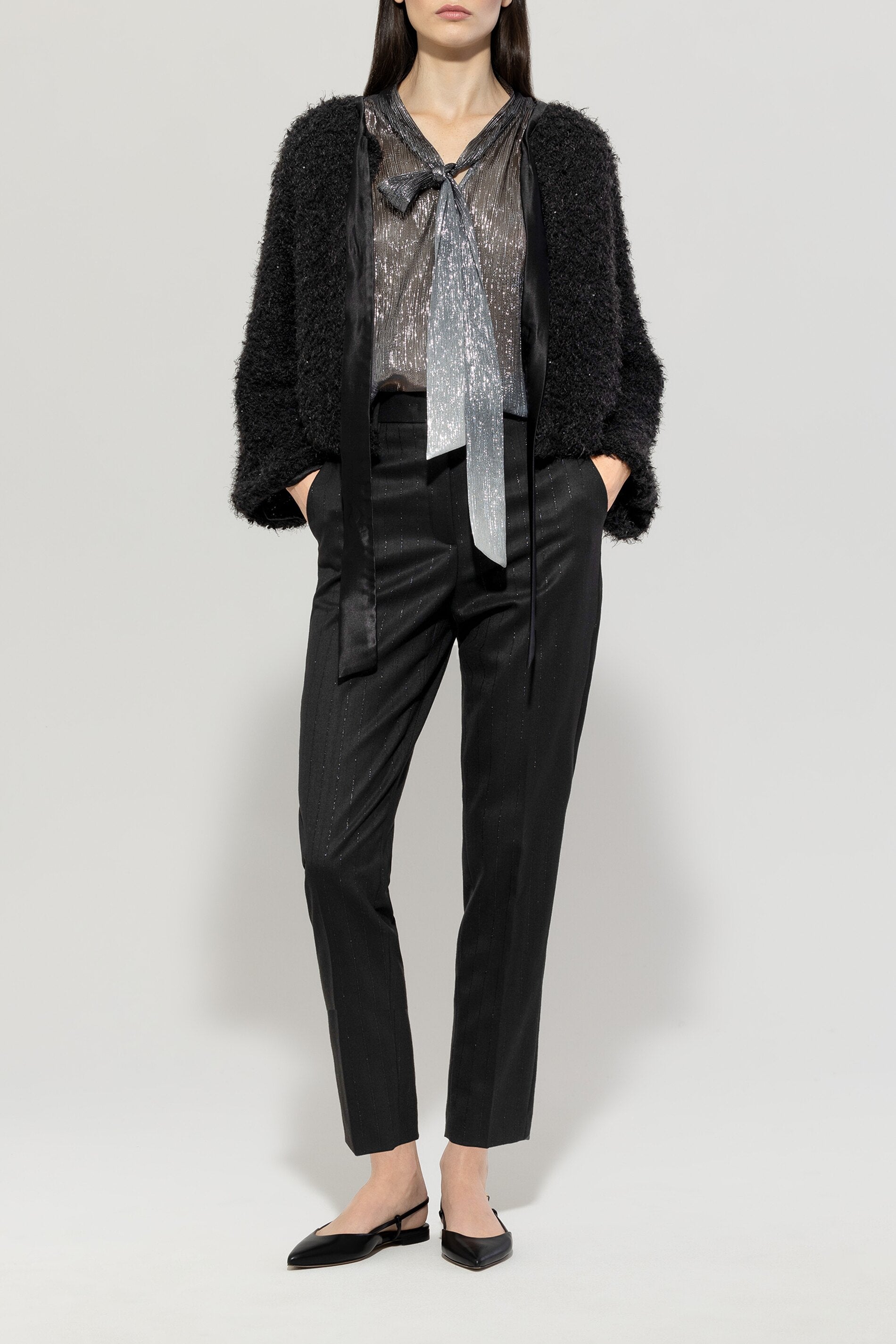 Luisa Cerano-Tapered mit Nadelstreifen-Hosen-Black-Deal-Outlet-by-ARCHIVIST