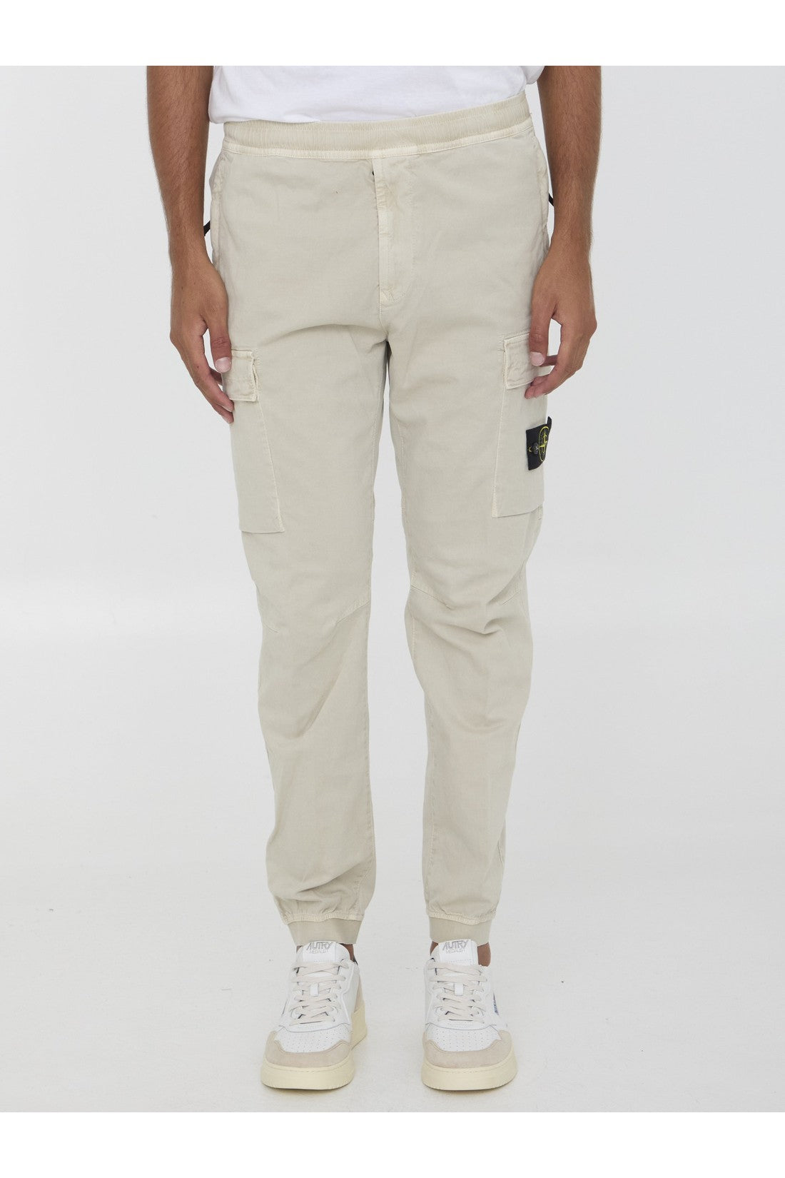 Stone Island-OUTLET-SALE-Tapered pants in cotton-ARCHIVIST