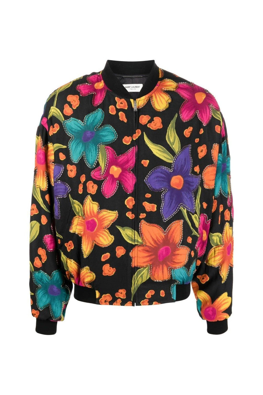 Saint Laurent-OUTLET-SALE-Teddy Fleurs Crepe Jacket-ARCHIVIST