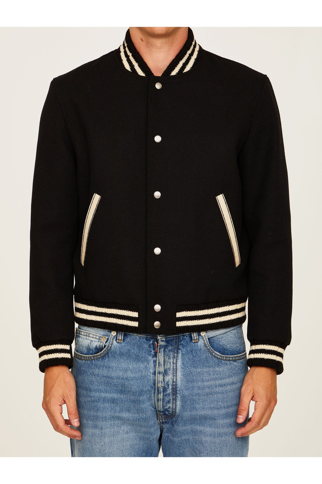 SAINT LAURENT-OUTLET-SALE-Teddy bomber jacket-ARCHIVIST