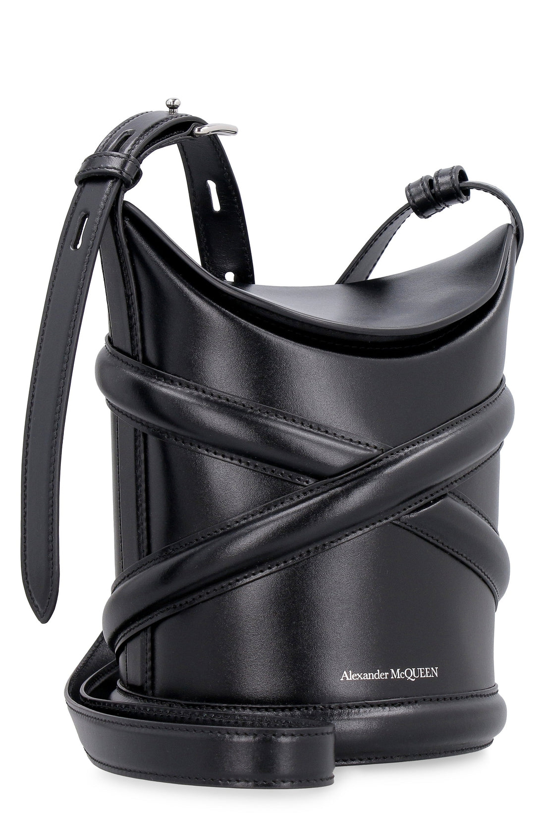 Alexander McQueen-OUTLET-SALE-The Curve leather bucket bag-ARCHIVIST