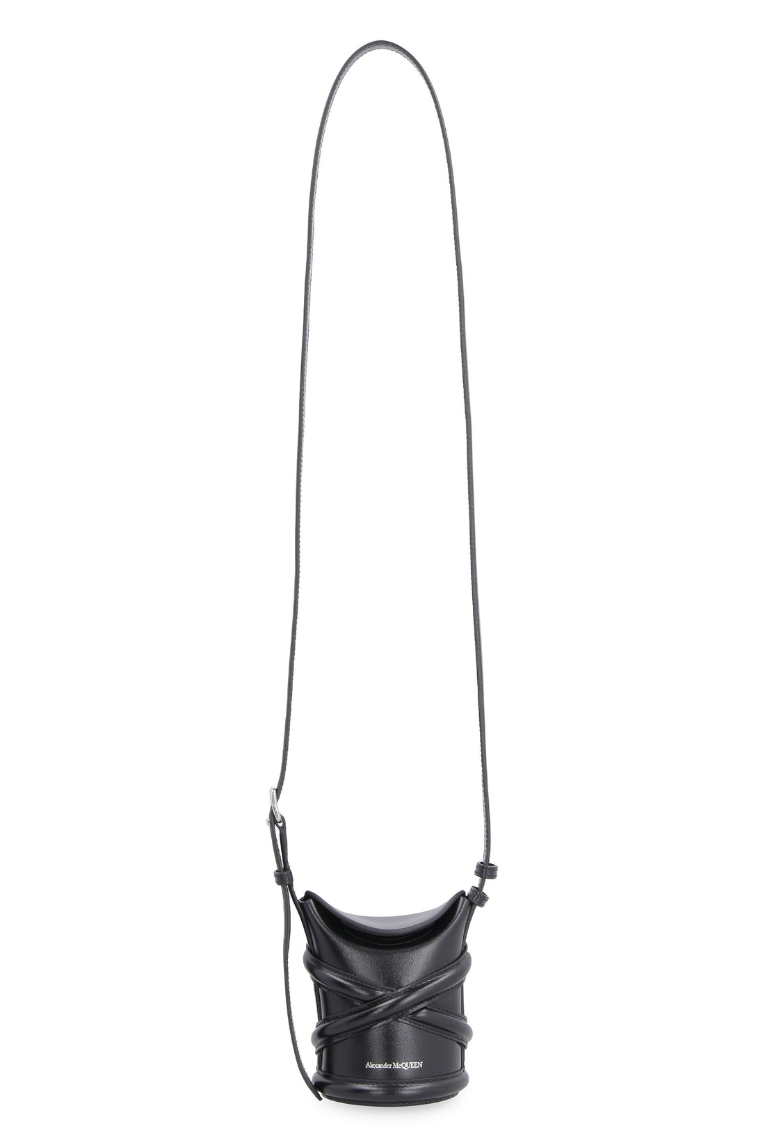 Alexander McQueen-OUTLET-SALE-The Curve leather mini-bucket bag-ARCHIVIST