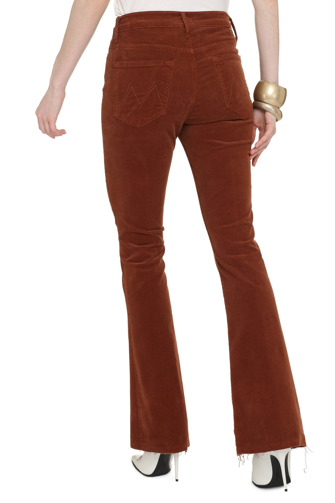 Mother-OUTLET-SALE-The Weekender Fray corduroy flared trousers-ARCHIVIST