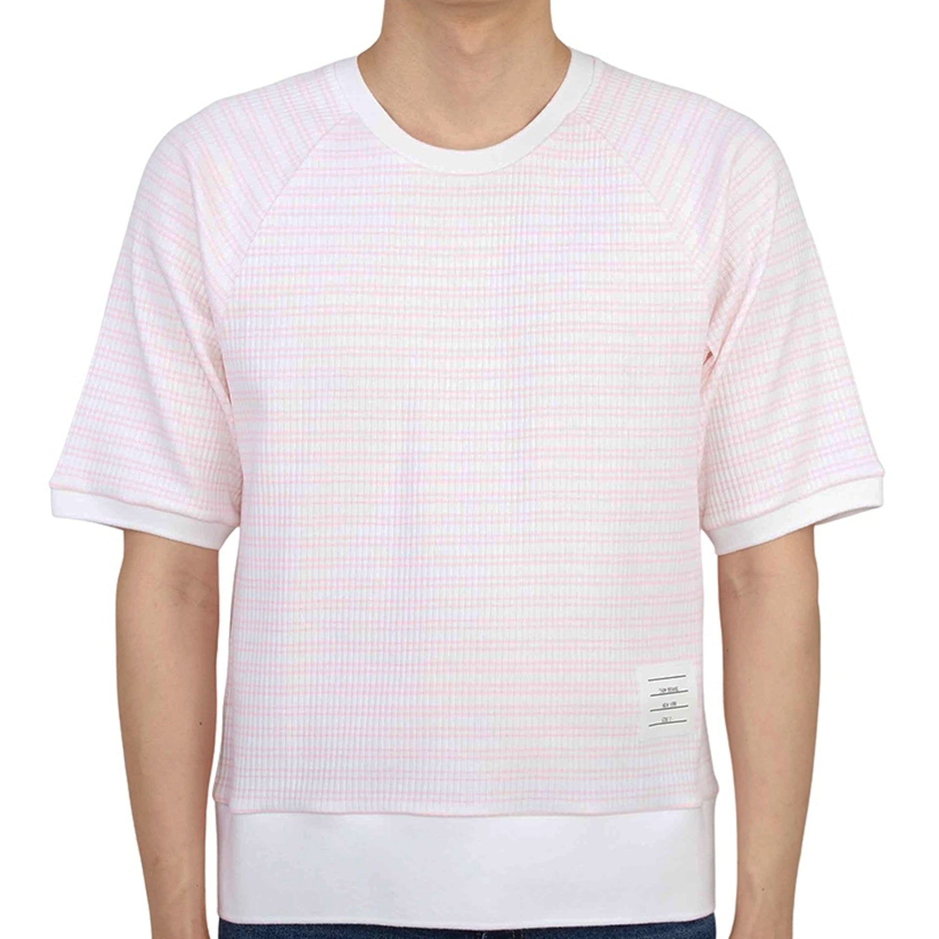 THOM BROWNE-OUTLET-SALE-Thom Browne Striped Cotton T-Shirt-ARCHIVIST